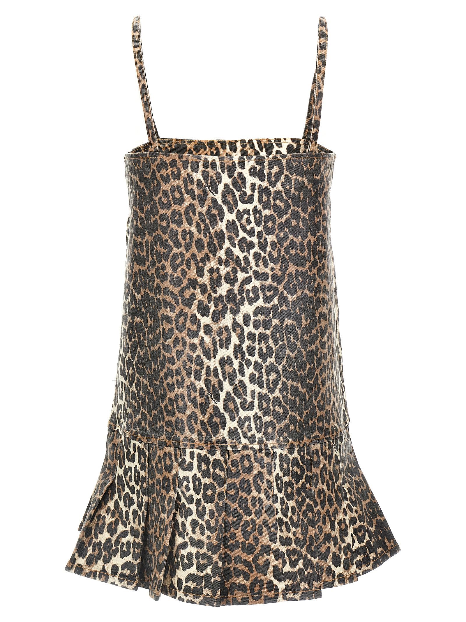 Ganni Leopard Mini Dress Size XS / US 0-2 / IT 36-38 - 2 Thumbnail