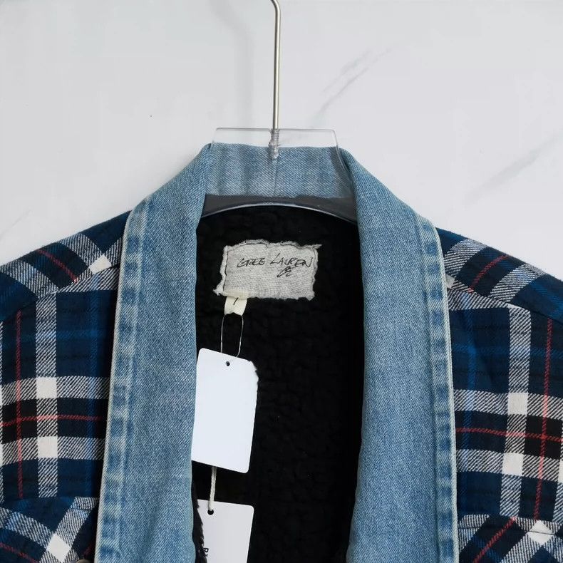 Greg Lauren Greg Lauren Men's plaid denim patchwork coat Size US S / EU 44-46 / 1 - 3 Thumbnail