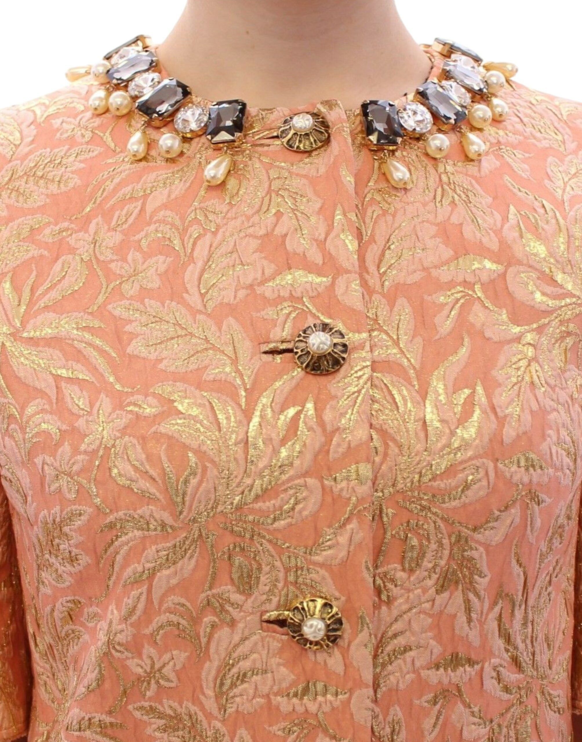 Dolce & Gabbana Exclusive Crystal Brocade Coat Women's Jacket Size S / US 4 / IT 40 - 6 Thumbnail