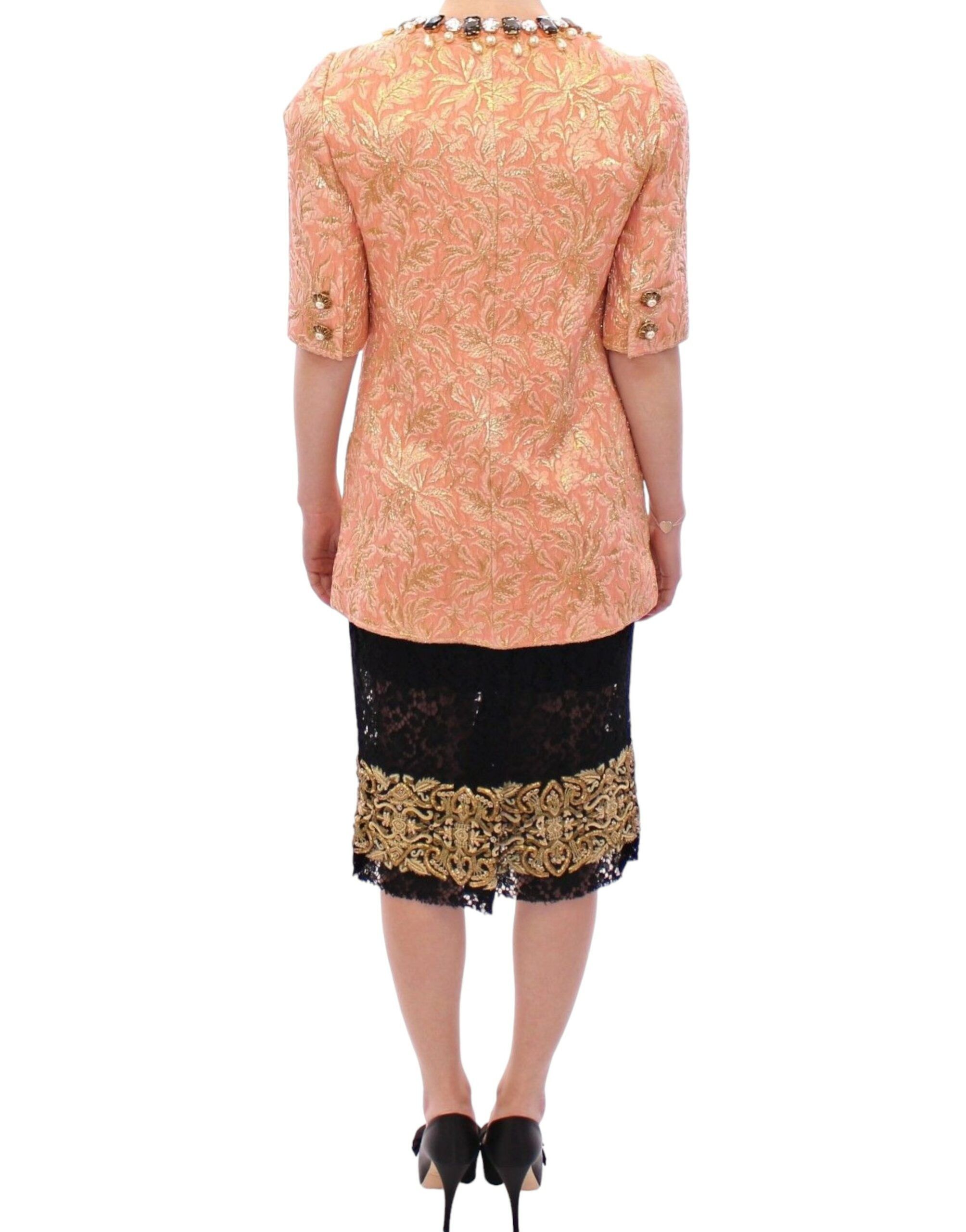 Dolce & Gabbana Exclusive Crystal Brocade Coat Women's Jacket Size S / US 4 / IT 40 - 4 Thumbnail