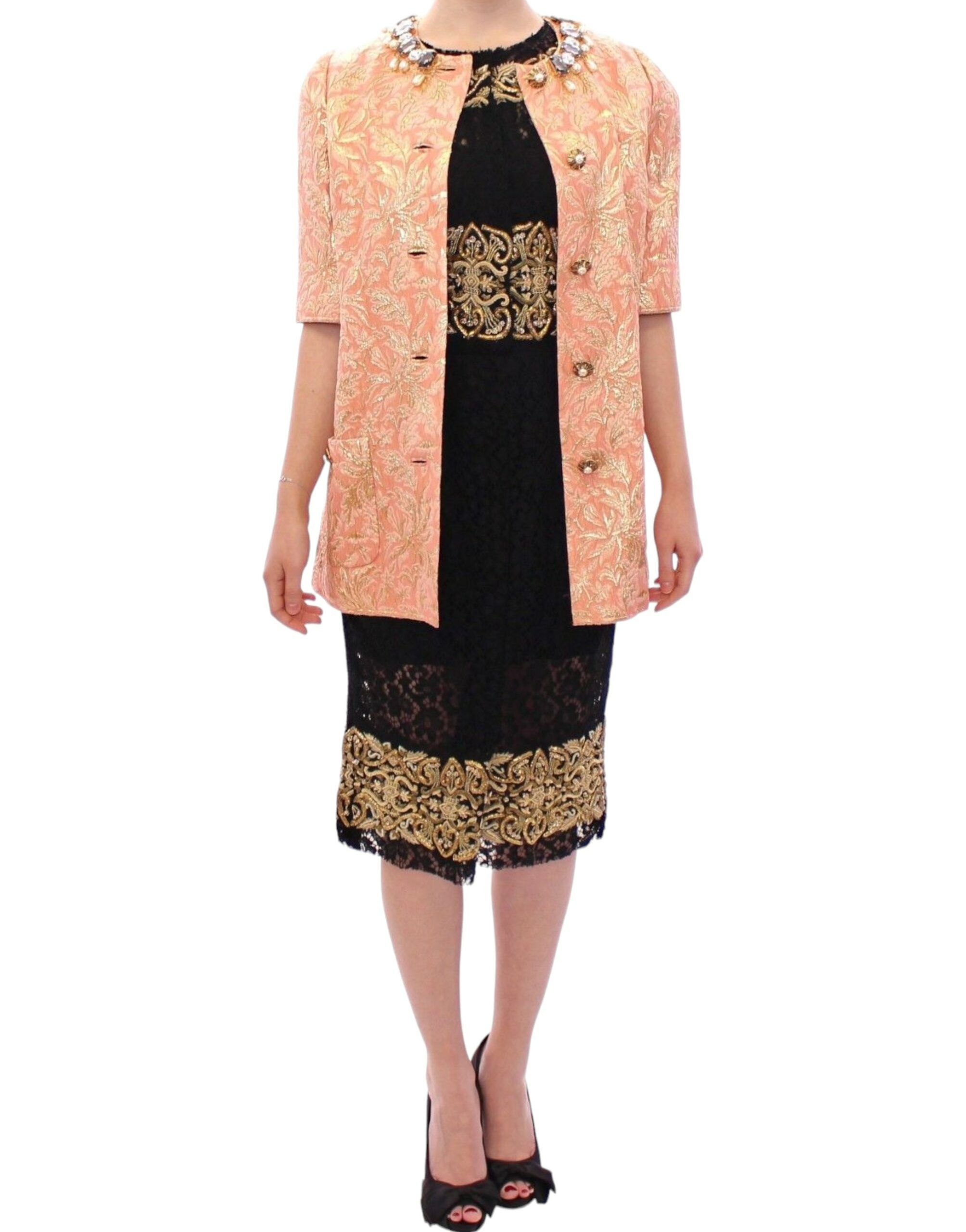 Dolce & Gabbana Exclusive Crystal Brocade Coat Women's Jacket Size S / US 4 / IT 40 - 2 Thumbnail