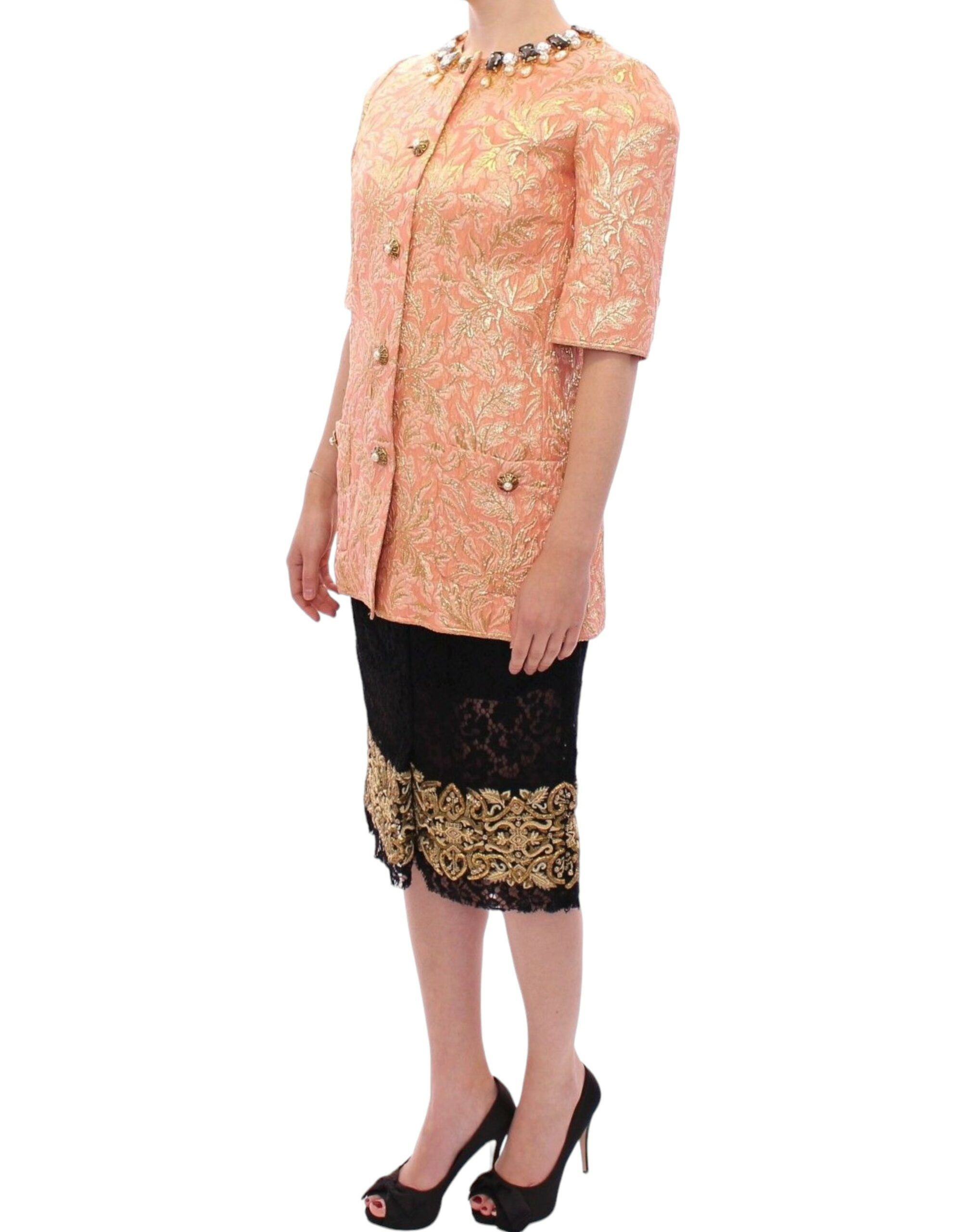 Dolce & Gabbana Exclusive Crystal Brocade Coat Women's Jacket Size S / US 4 / IT 40 - 3 Thumbnail