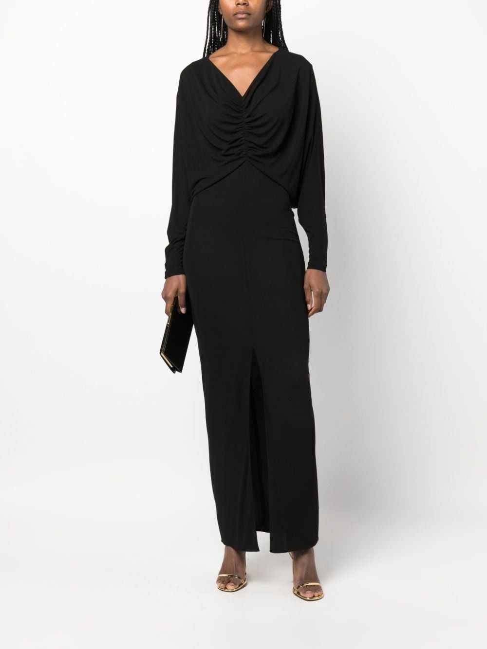 Saint Laurent Paris Draped Maxi Dress in jersey Size M / US 6-8 / IT 42-44 - 2 Thumbnail