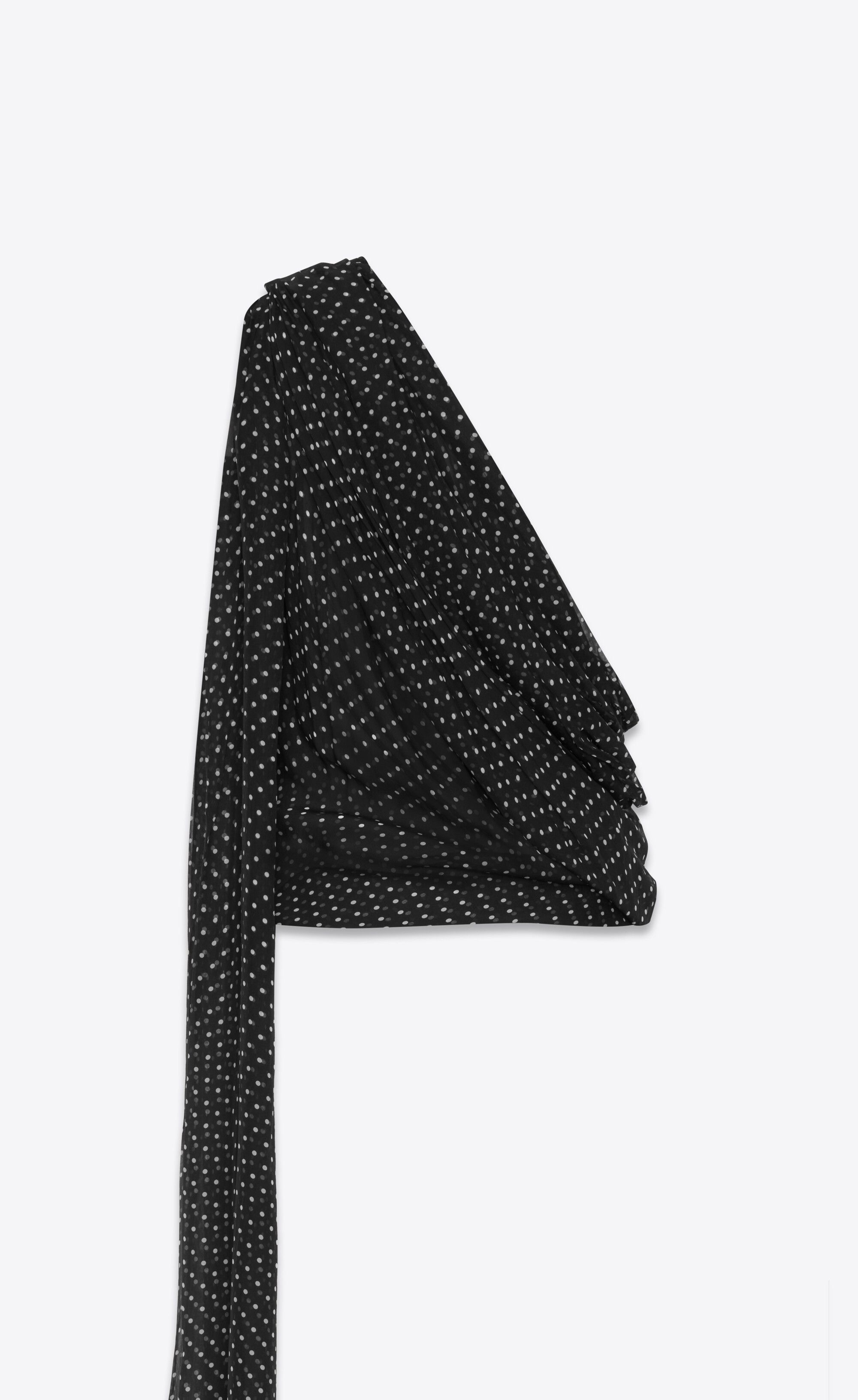 Saint Laurent Paris Draped One-shoulder Top in Dotted Silk Muslin Size US S / EU 44-46 / 1 - 3 Thumbnail