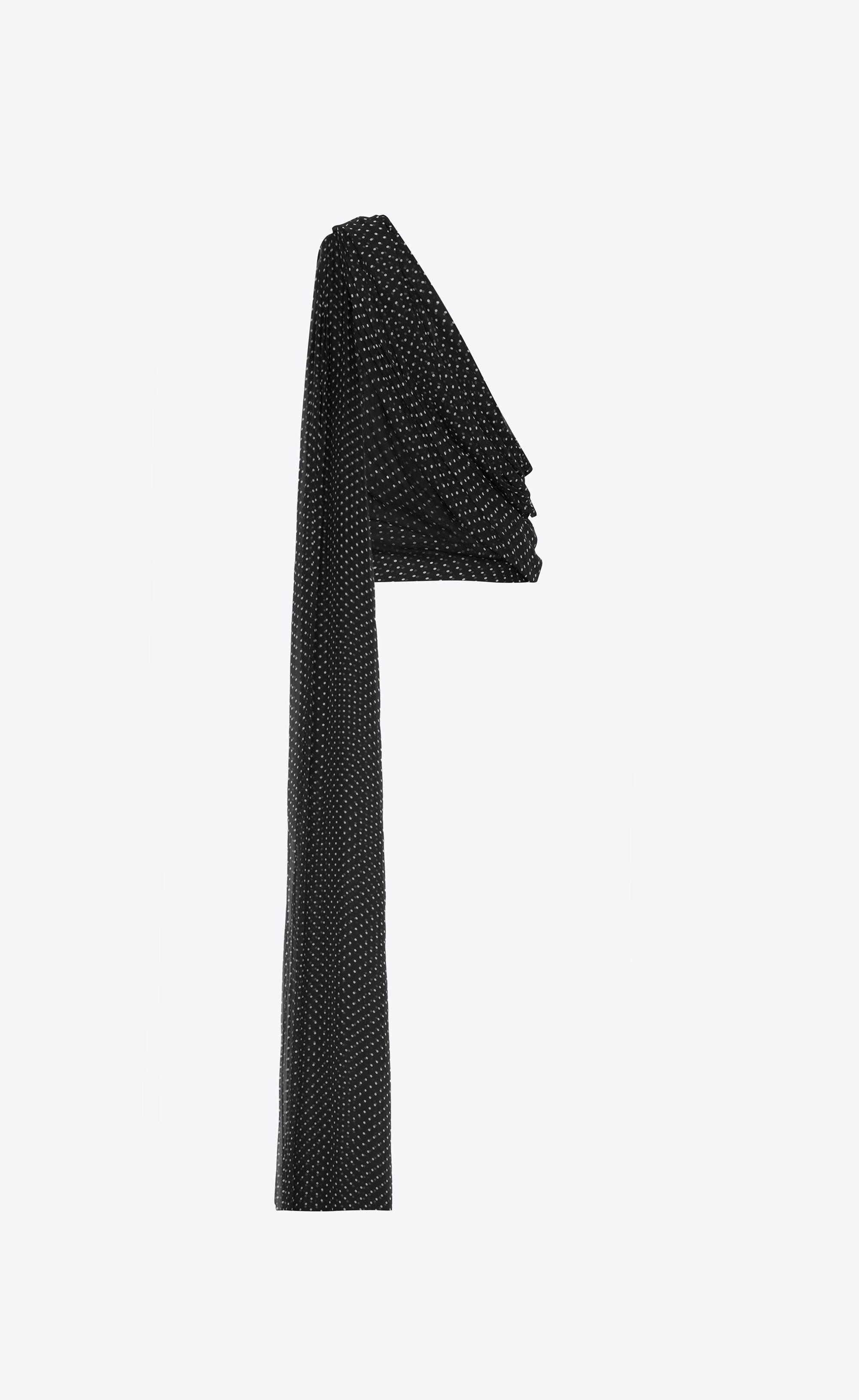 Saint Laurent Paris Draped One-shoulder Top in Dotted Silk Muslin Size US M / EU 48-50 / 2 - 4 Thumbnail