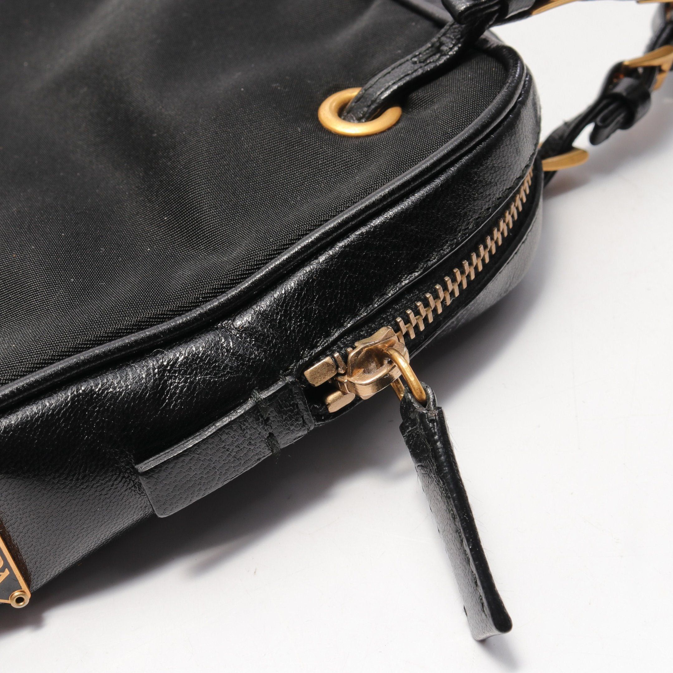 Prada Prada Tessuto Fibbie Handbag Nylon Leather Black Size ONE SIZE - 5 Thumbnail