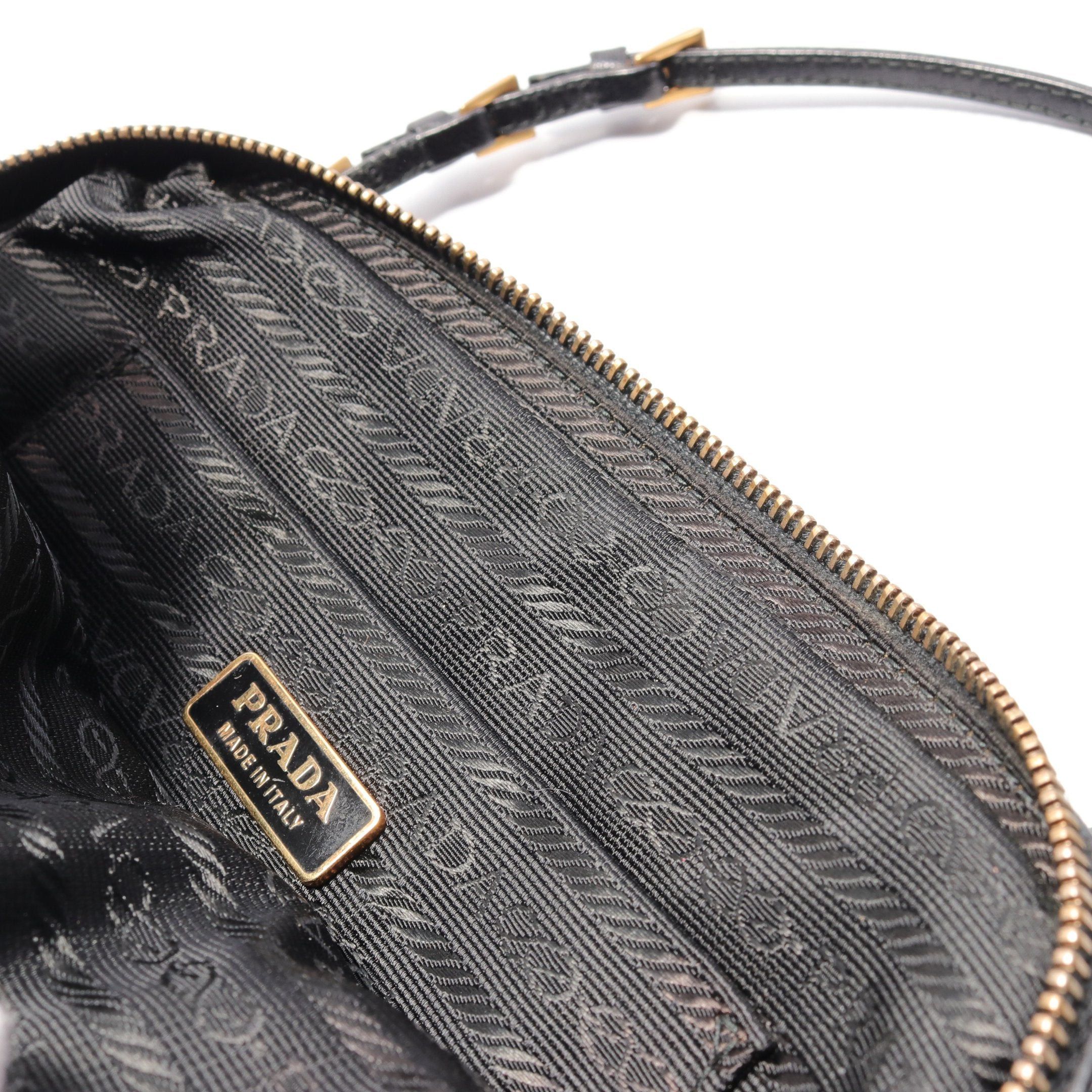 Prada Prada Tessuto Fibbie Handbag Nylon Leather Black Size ONE SIZE - 7 Thumbnail