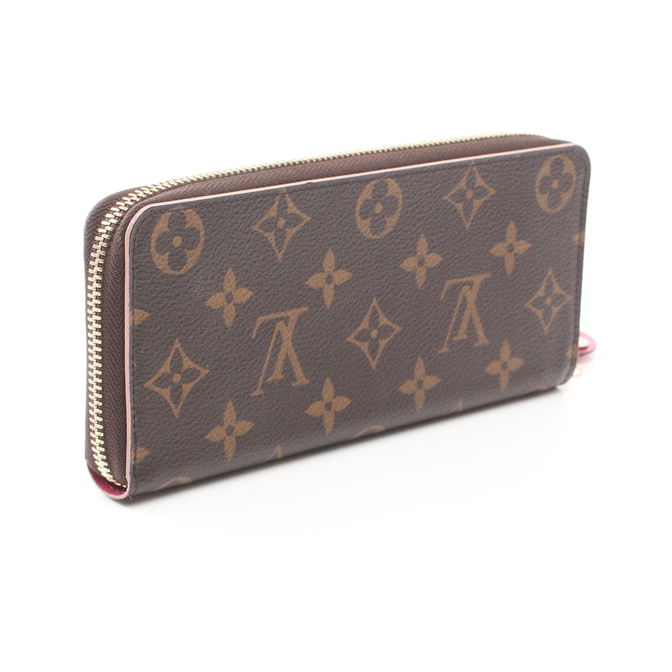 Louis Vuitton Louis Vuitton Portefeuil Clemence Monogram Blooming Flower Hot Pink Round Zipper Long Wallet Leather Brown Size ONE SIZE - 2 Thumbnail