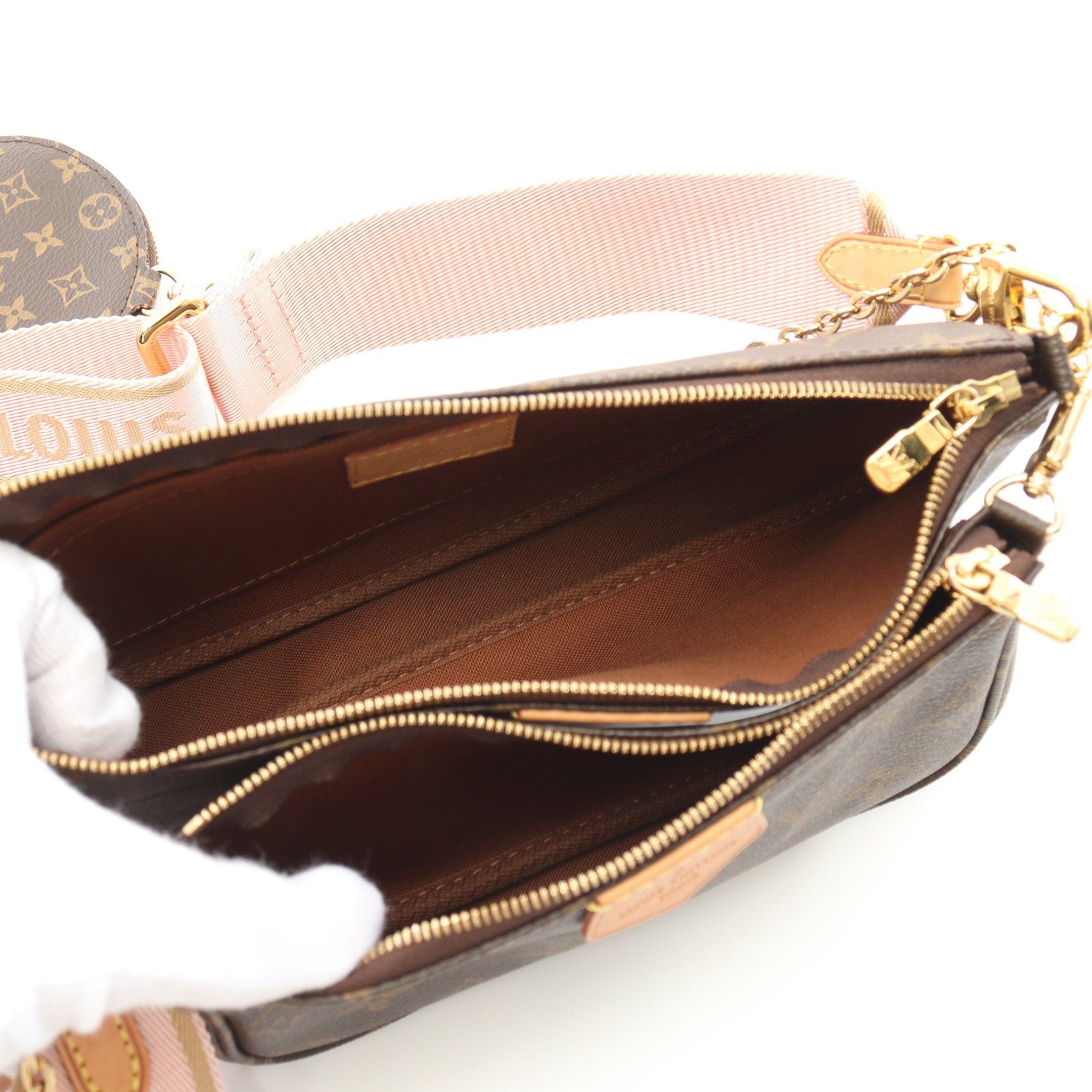 Louis Vuitton Louis Vuitton Multy Pochette Accessoires Monogram Rose Claire Shoulder Bag Leather Brown Pink Size ONE SIZE - 3 Thumbnail