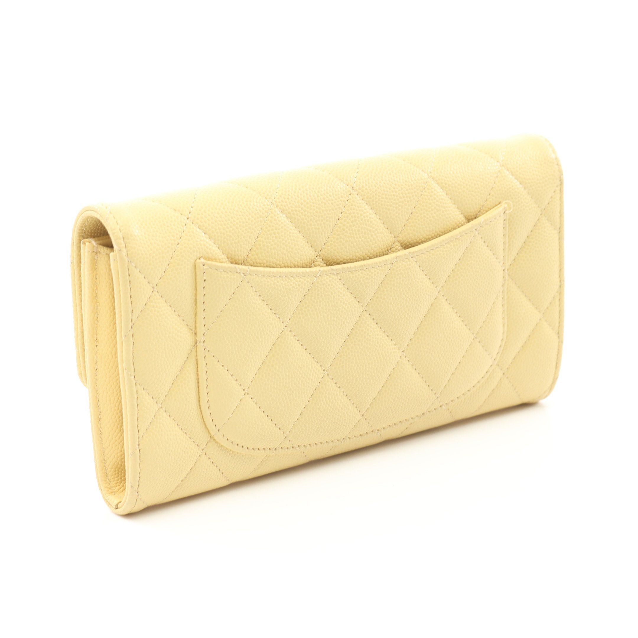 Chanel Chanel Matelasse Bi-Fold Long Wallet Caviar Skin Yellow Gold Hardware Size ONE SIZE - 2 Thumbnail