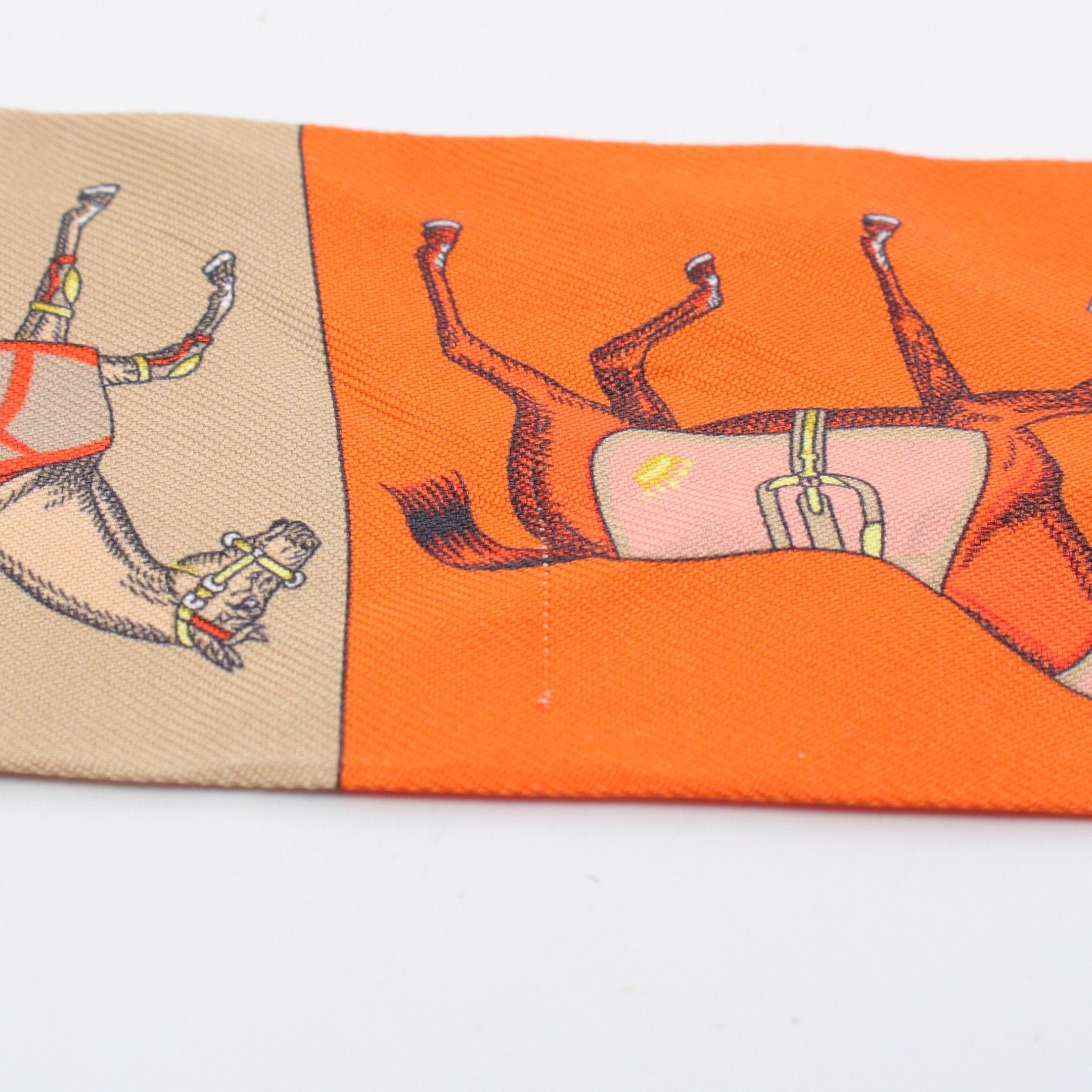 Hermes Hermes Twilly Couvertures Nouvelles Ribbon Scarf Silk Orange Multicolor Size ONE SIZE - 5 Thumbnail