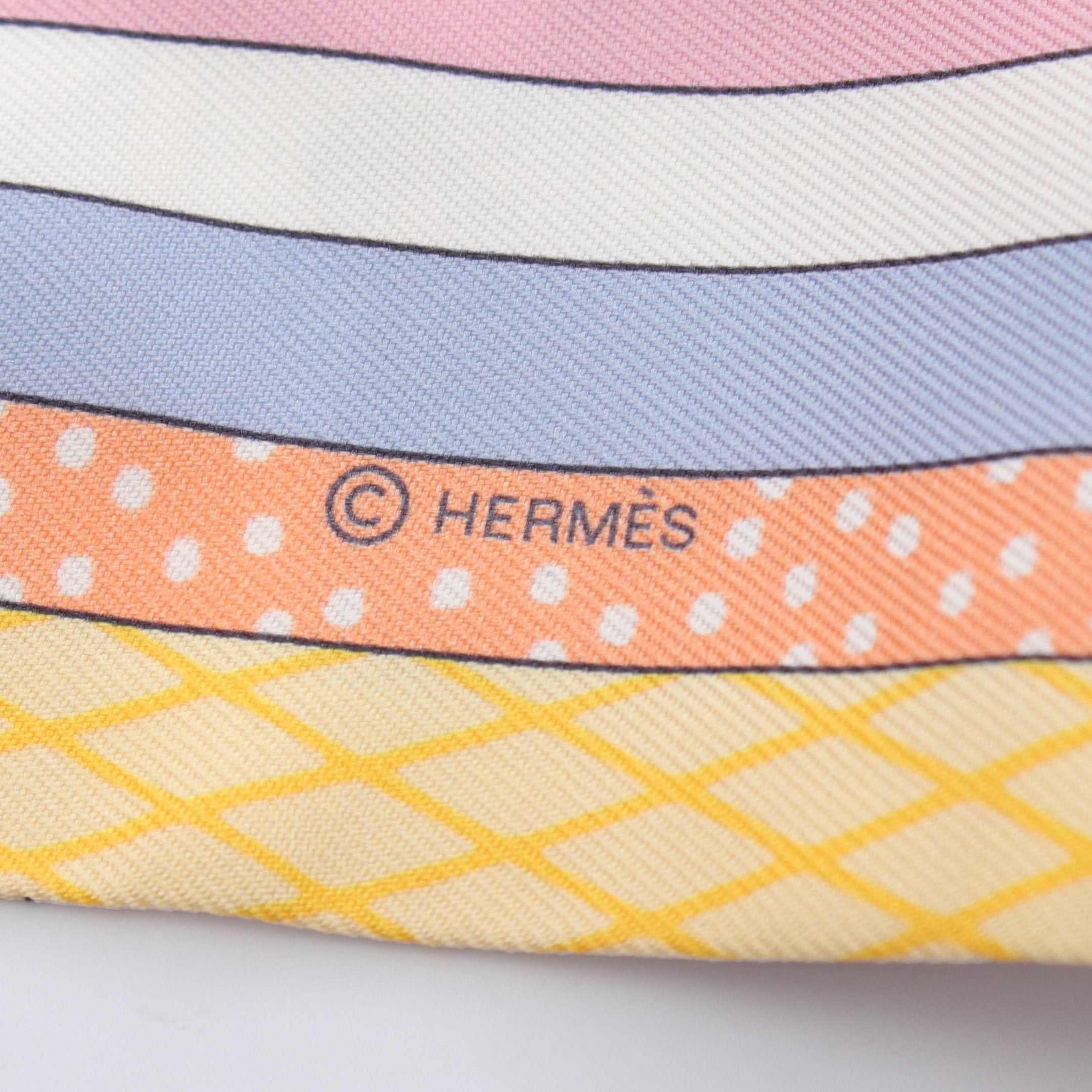 Hermes Hermes Twilly Grand Theatre Nouveau Ribbon Scarf Silk White Multicolor Size ONE SIZE - 2 Thumbnail