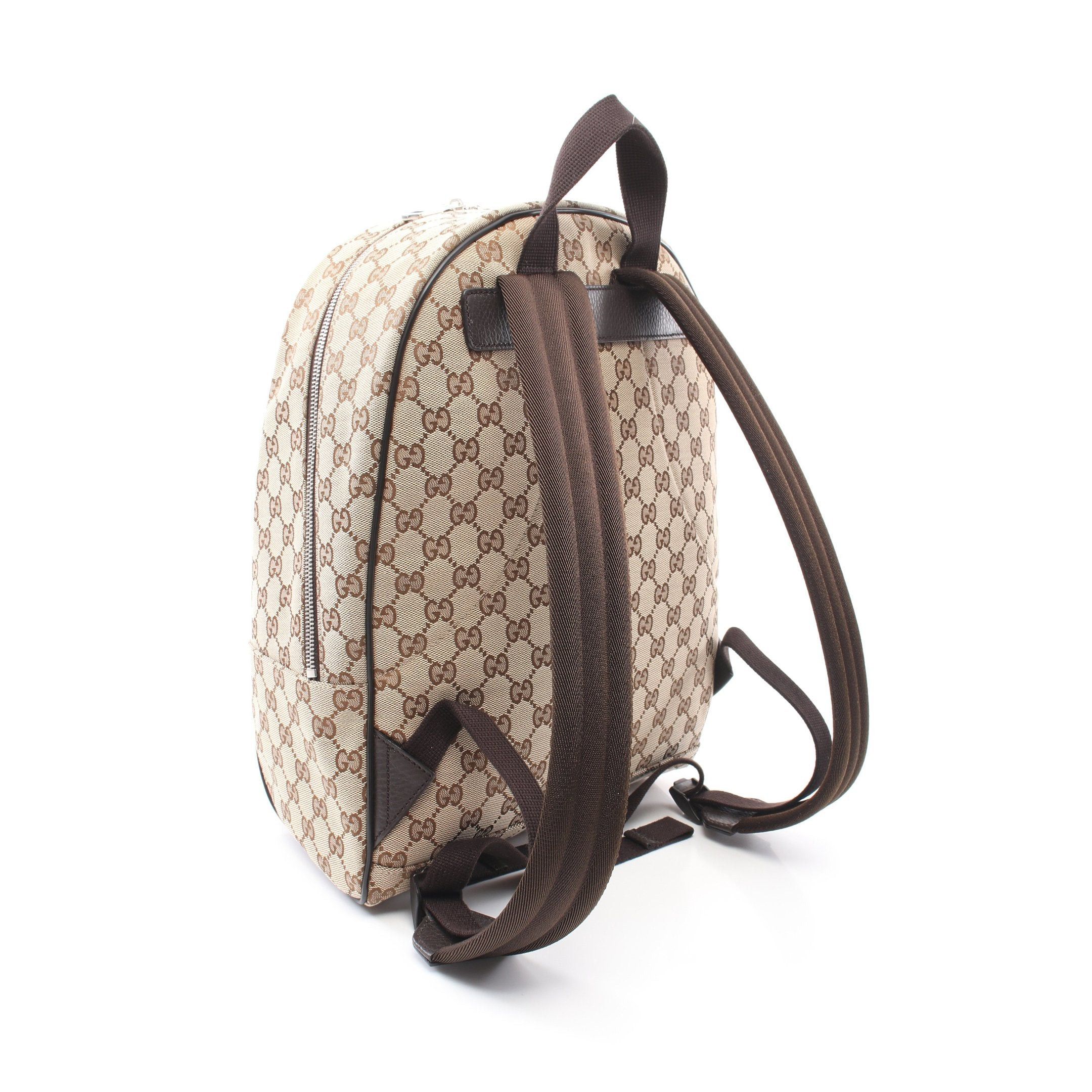 Gucci Gucci Backpack Rucksack Canvas Leather Beige Dark Brown Size ONE SIZE - 2 Thumbnail