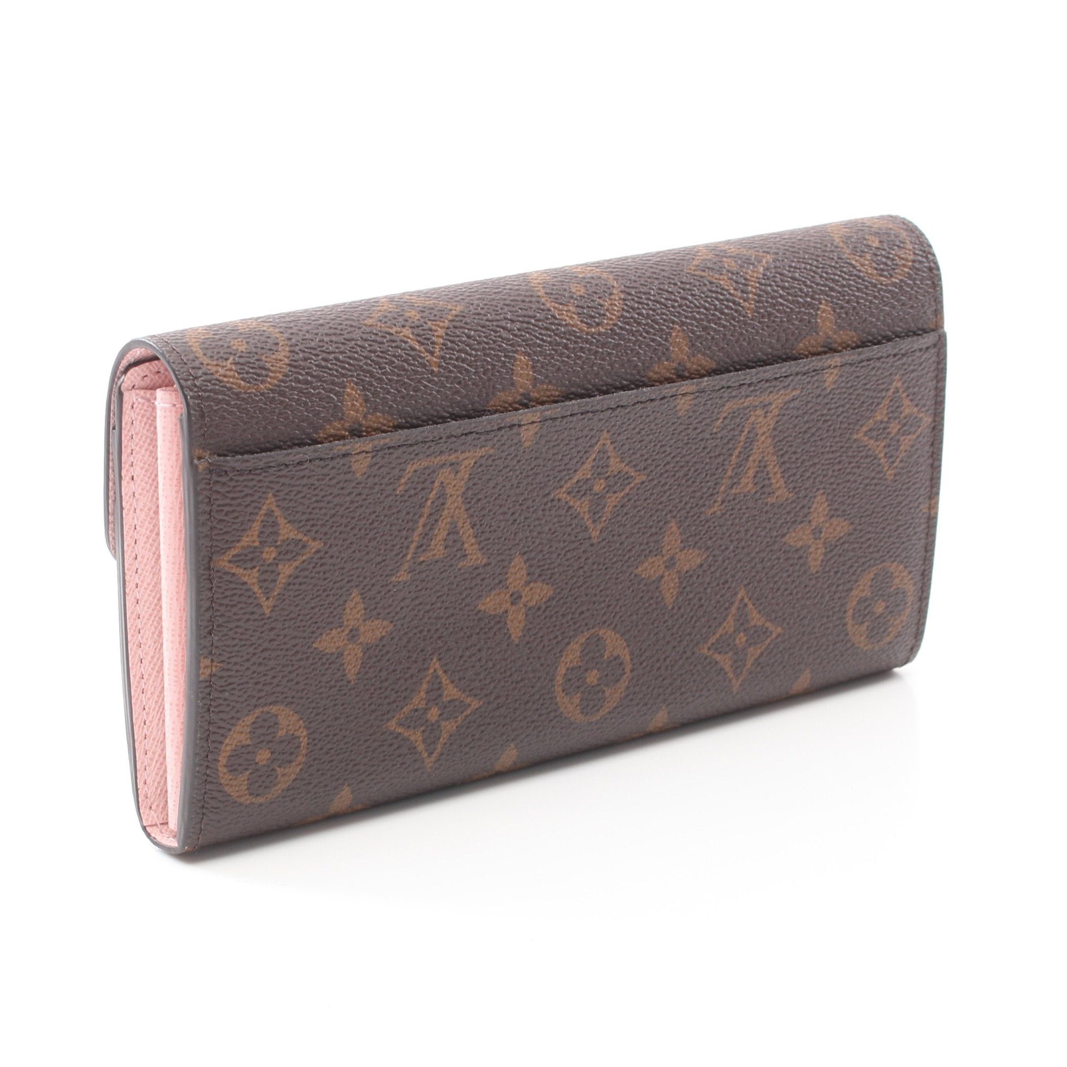 Louis Vuitton Louis Vuitton Portefeuil Sara Monogram Rose Ballerine Bi-Fold Long Wallet Leather Brown Light Pink Size ONE SIZE - 2 Thumbnail