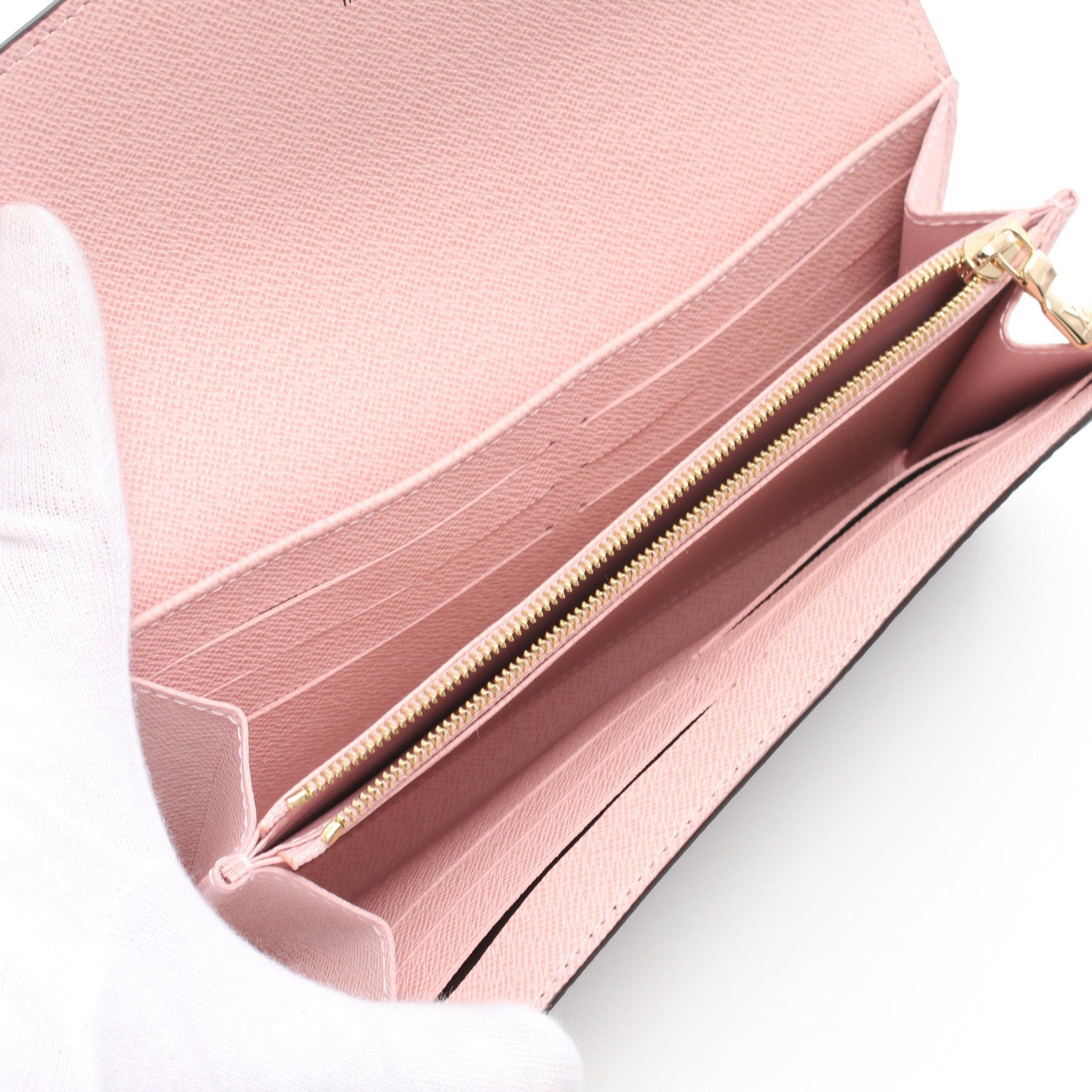 Louis Vuitton Louis Vuitton Portefeuil Sara Monogram Rose Ballerine Bi-Fold Long Wallet Leather Brown Light Pink Size ONE SIZE - 3 Thumbnail