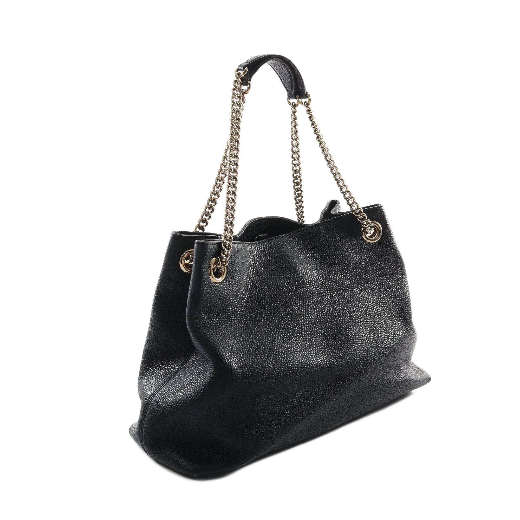 Gucci Gucci Soho Interlocking G Chain Shoulder Bag Leather Black Size ONE SIZE - 2 Thumbnail