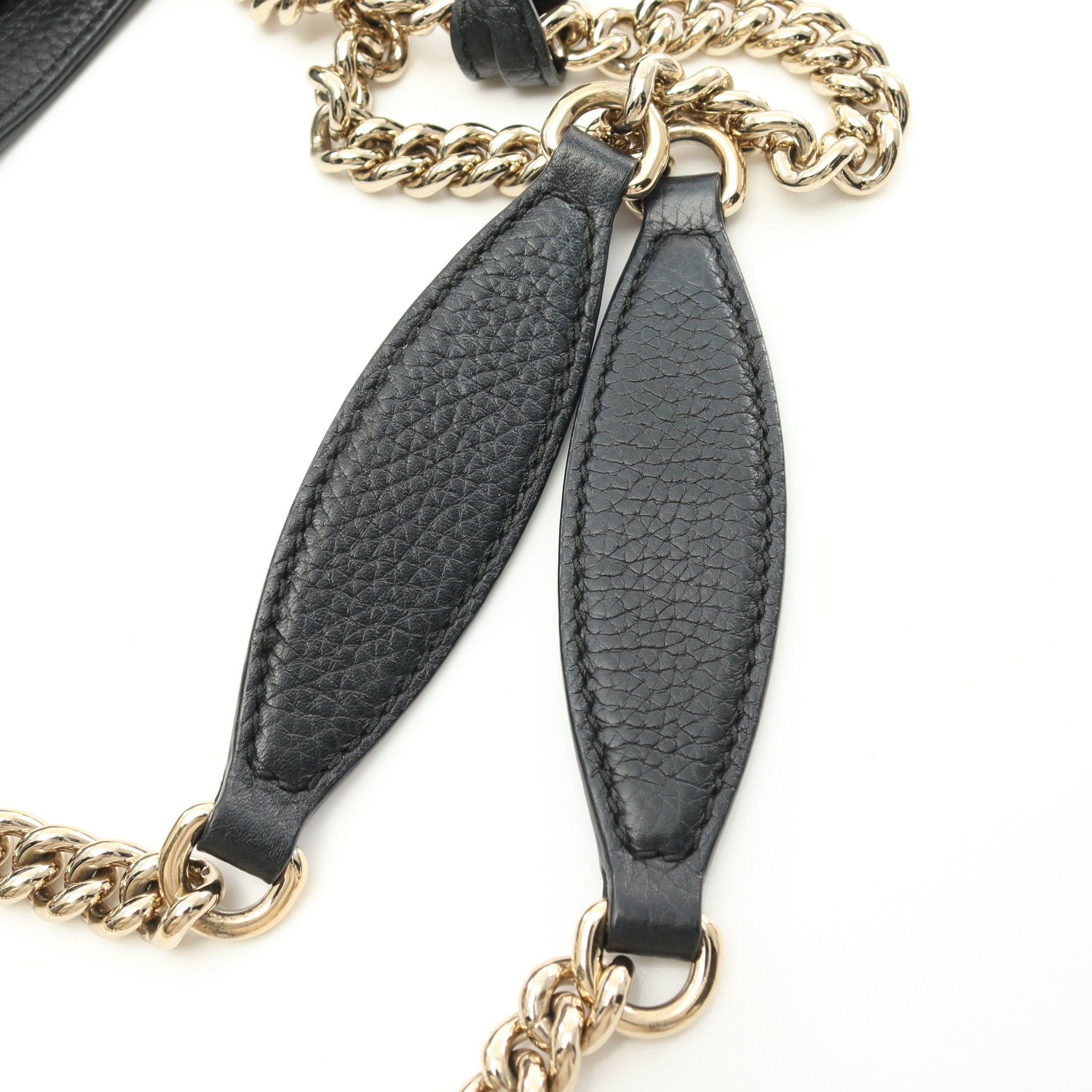 Gucci Gucci Soho Interlocking G Chain Shoulder Bag Leather Black Size ONE SIZE - 9 Thumbnail