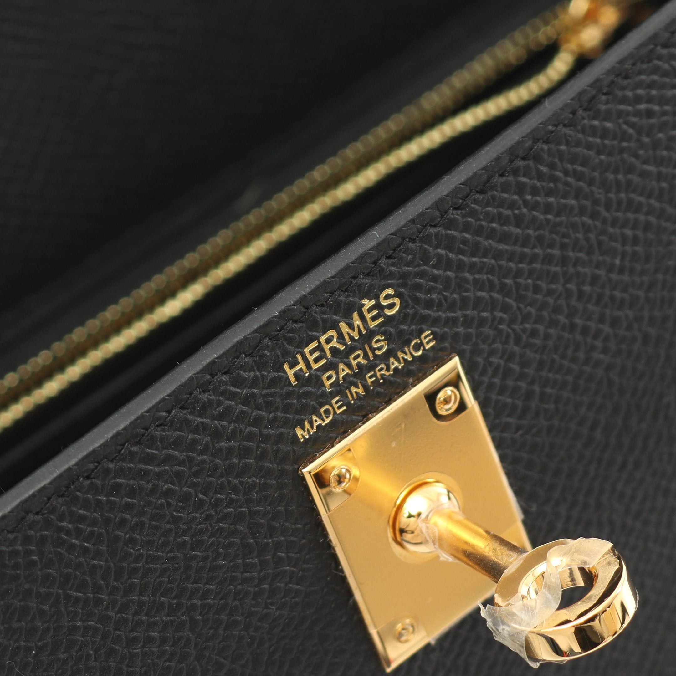 Hermes Hermes Kelly 25 Handbag Veau Epsom Black Gold Hardware Outside Sewing Double Engraved Size ONE SIZE - 4 Thumbnail