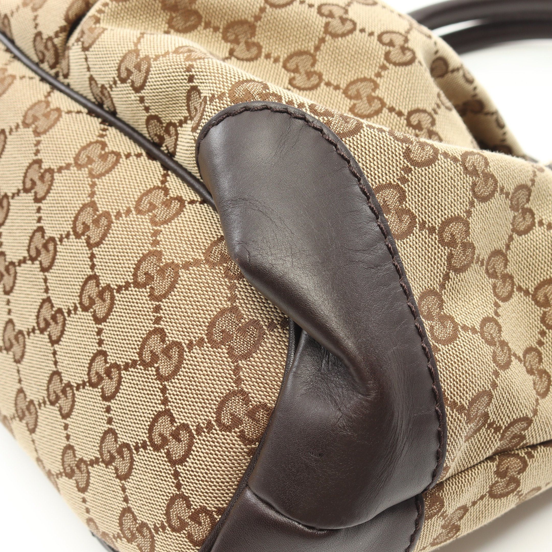 Gucci Gucci Sukey Gg Canvas Handbag Leather Beige Dark Brown Size ONE SIZE - 6 Thumbnail