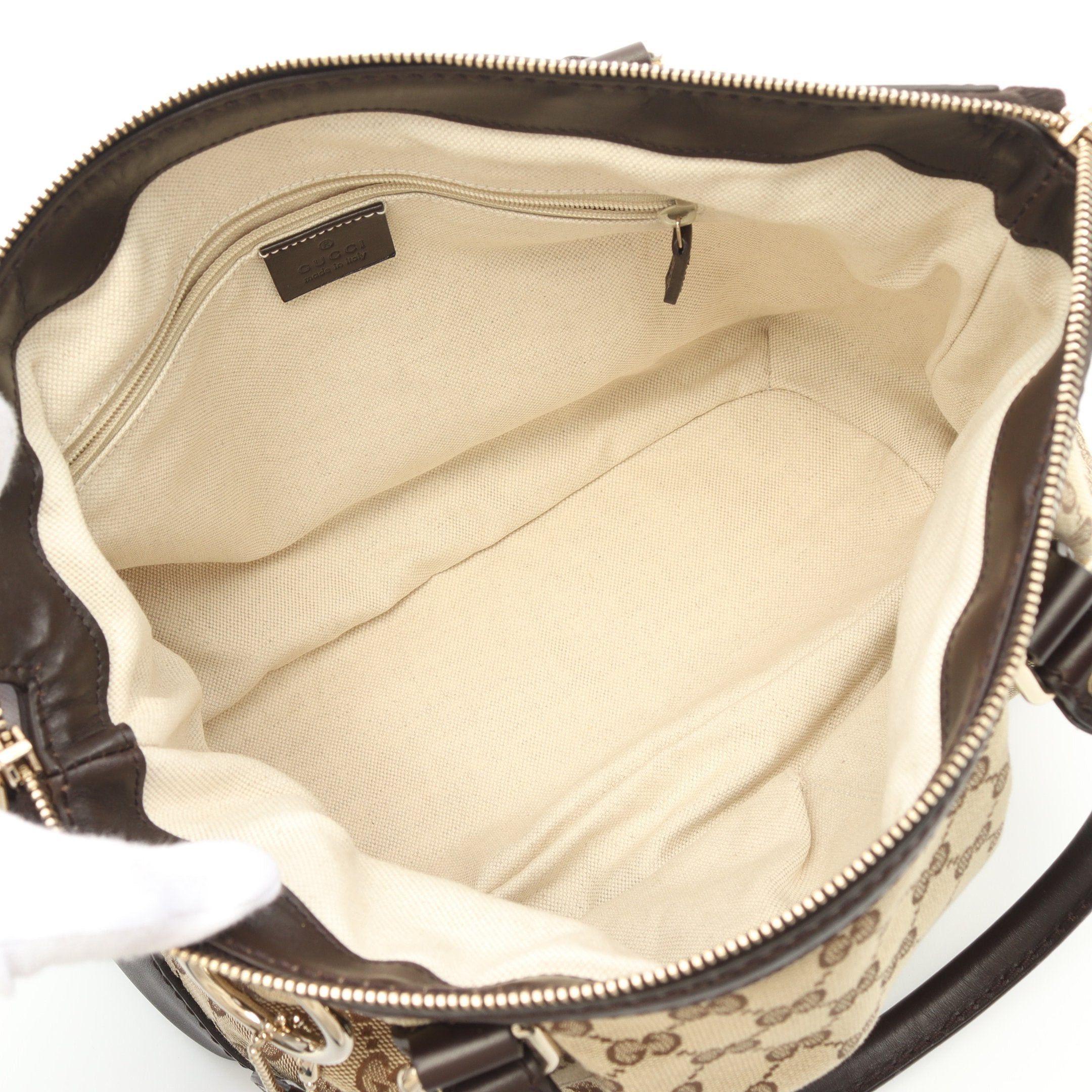 Gucci Gucci Sukey Gg Canvas Handbag Leather Beige Dark Brown Size ONE SIZE - 3 Thumbnail