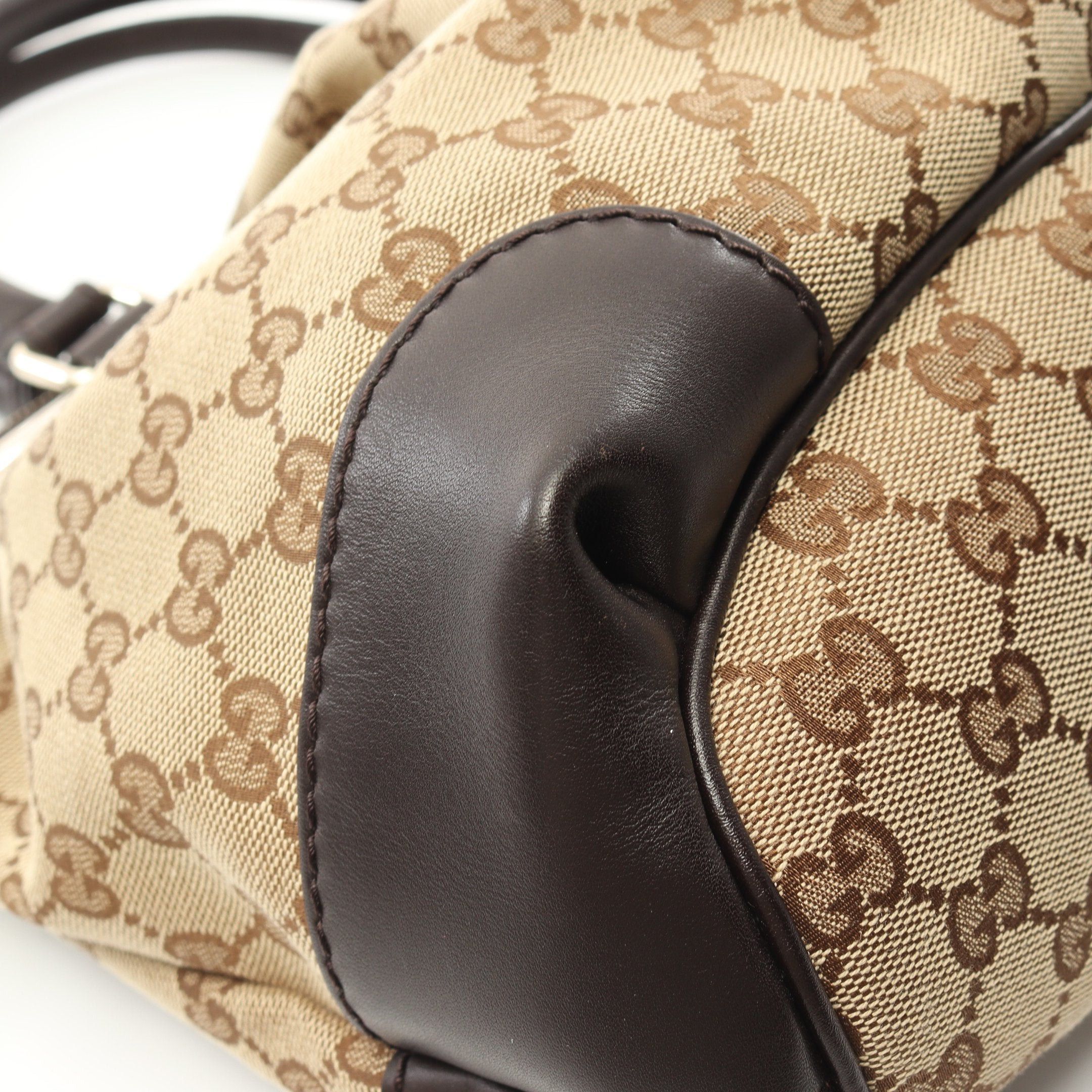 Gucci Gucci Sukey Gg Canvas Handbag Leather Beige Dark Brown Size ONE SIZE - 7 Thumbnail