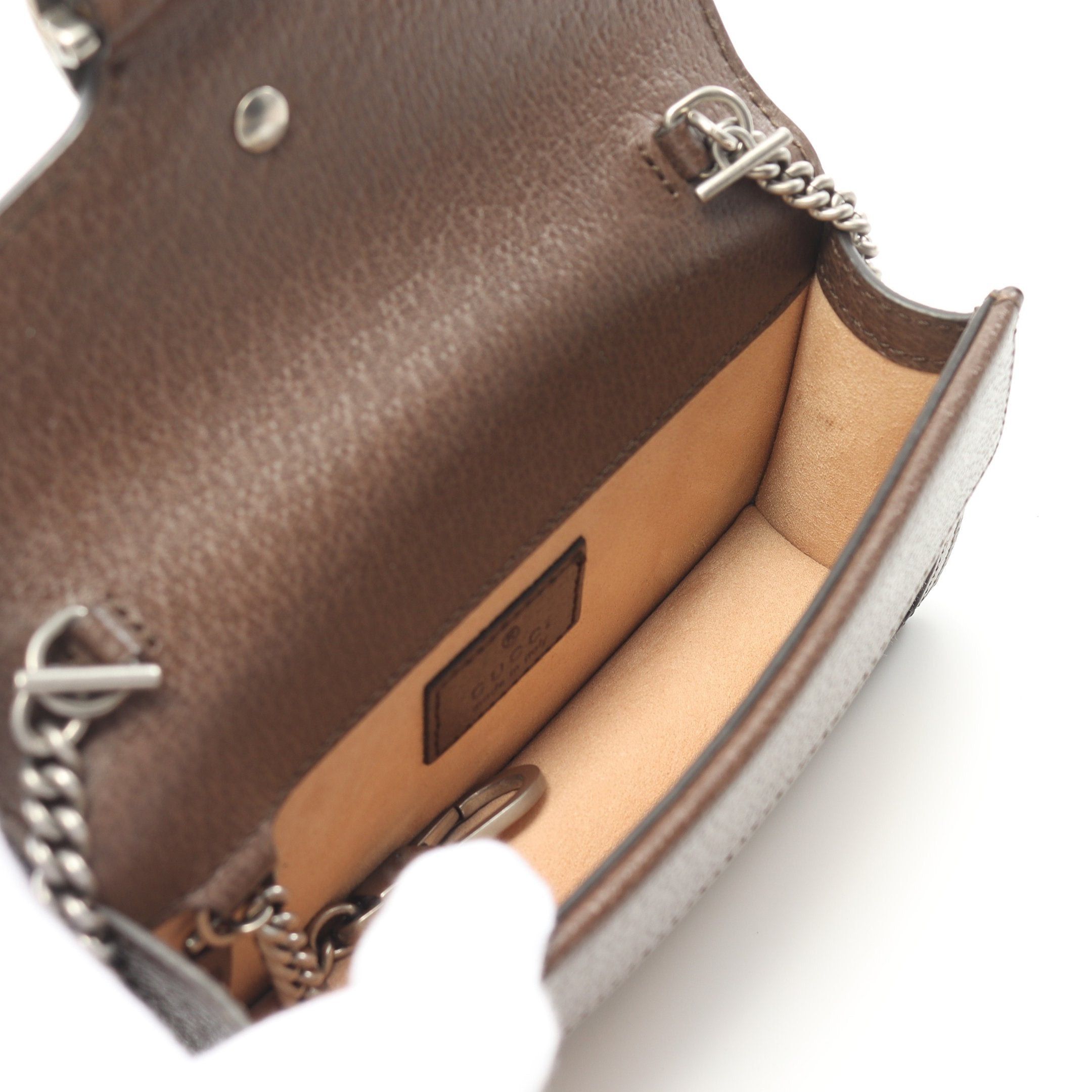 Gucci Gucci Dionysus Chain Shoulder Bag Canvas Leather Beige Dark Brown Size ONE SIZE - 3 Thumbnail