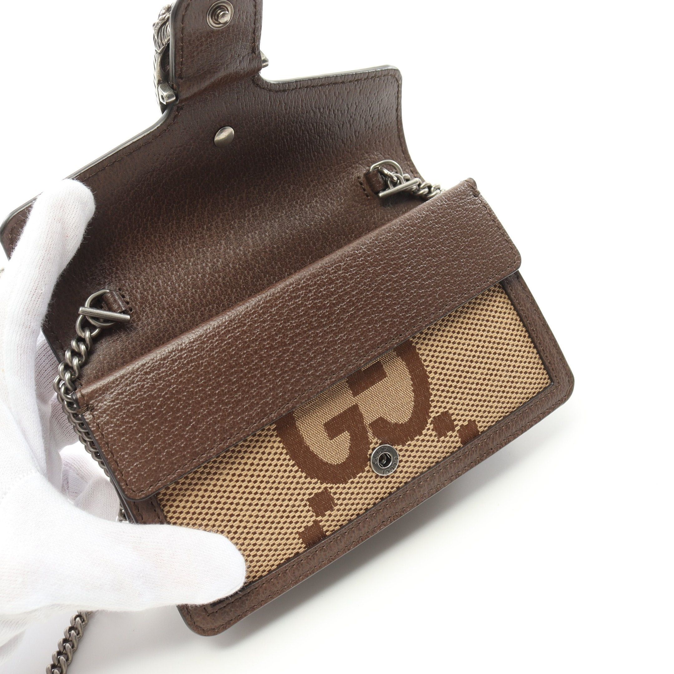 Gucci Gucci Dionysus Chain Shoulder Bag Canvas Leather Beige Dark Brown Size ONE SIZE - 5 Thumbnail