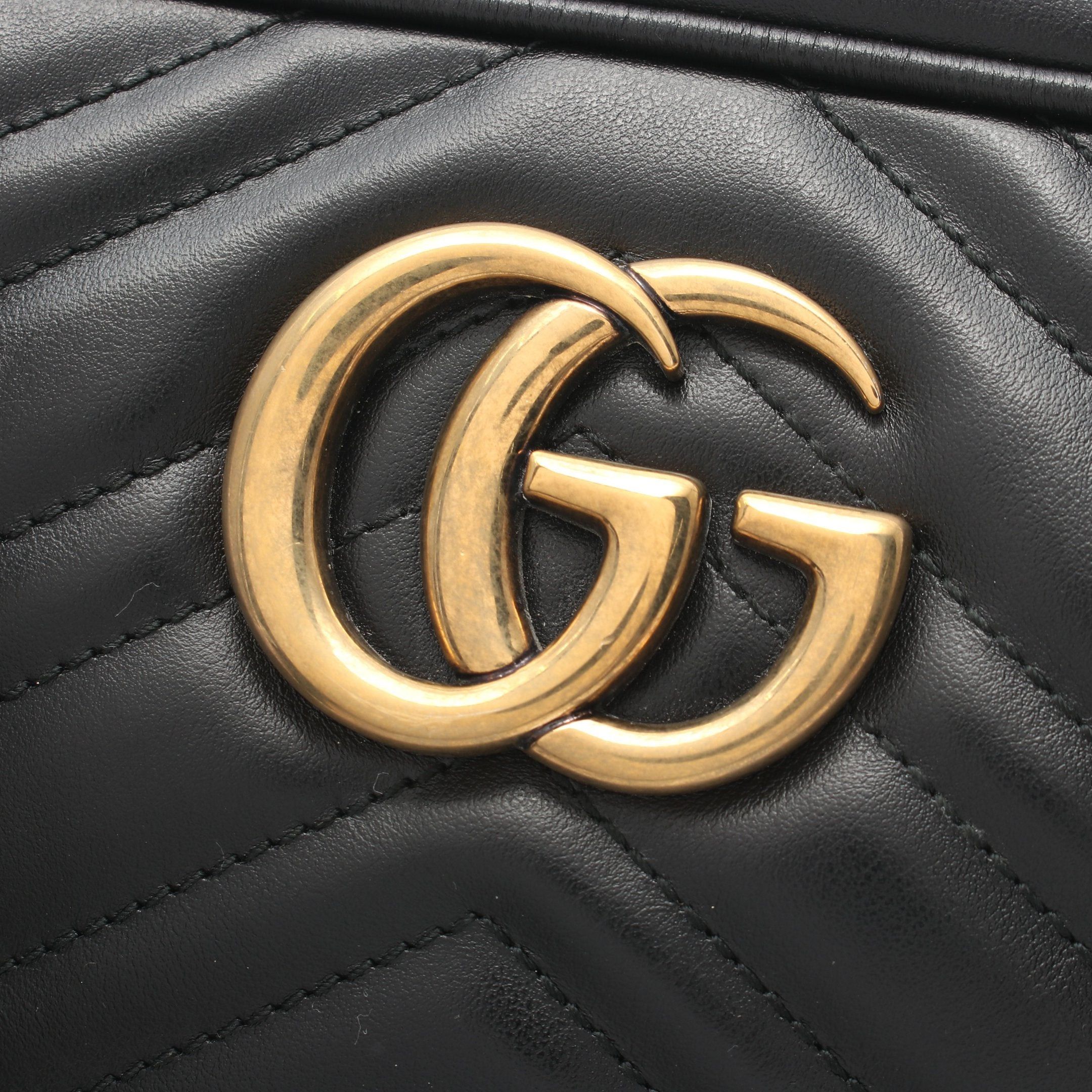 Gucci Gucci Gg Marmont Chain Shoulder Bag Leather Black Size ONE SIZE - 6 Thumbnail
