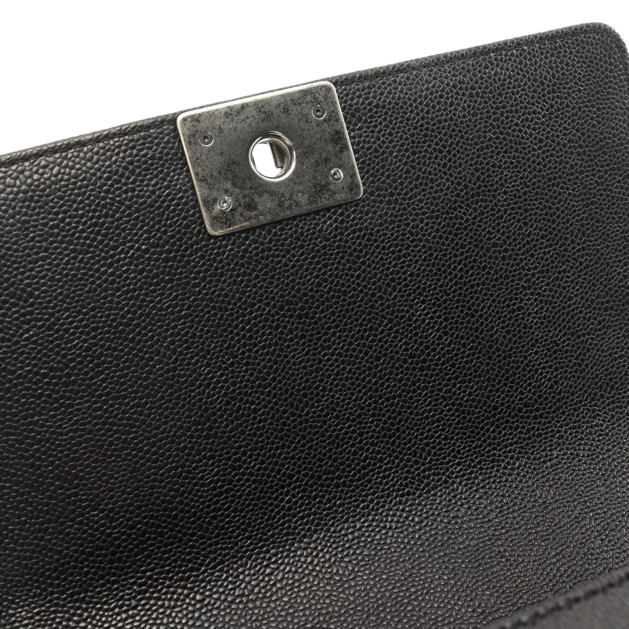 Chanel Chanel Boy Chanel Matelasse Chain Shoulder Bag Caviar Skin Black Antique Silver Hardware Size ONE SIZE - 7 Thumbnail