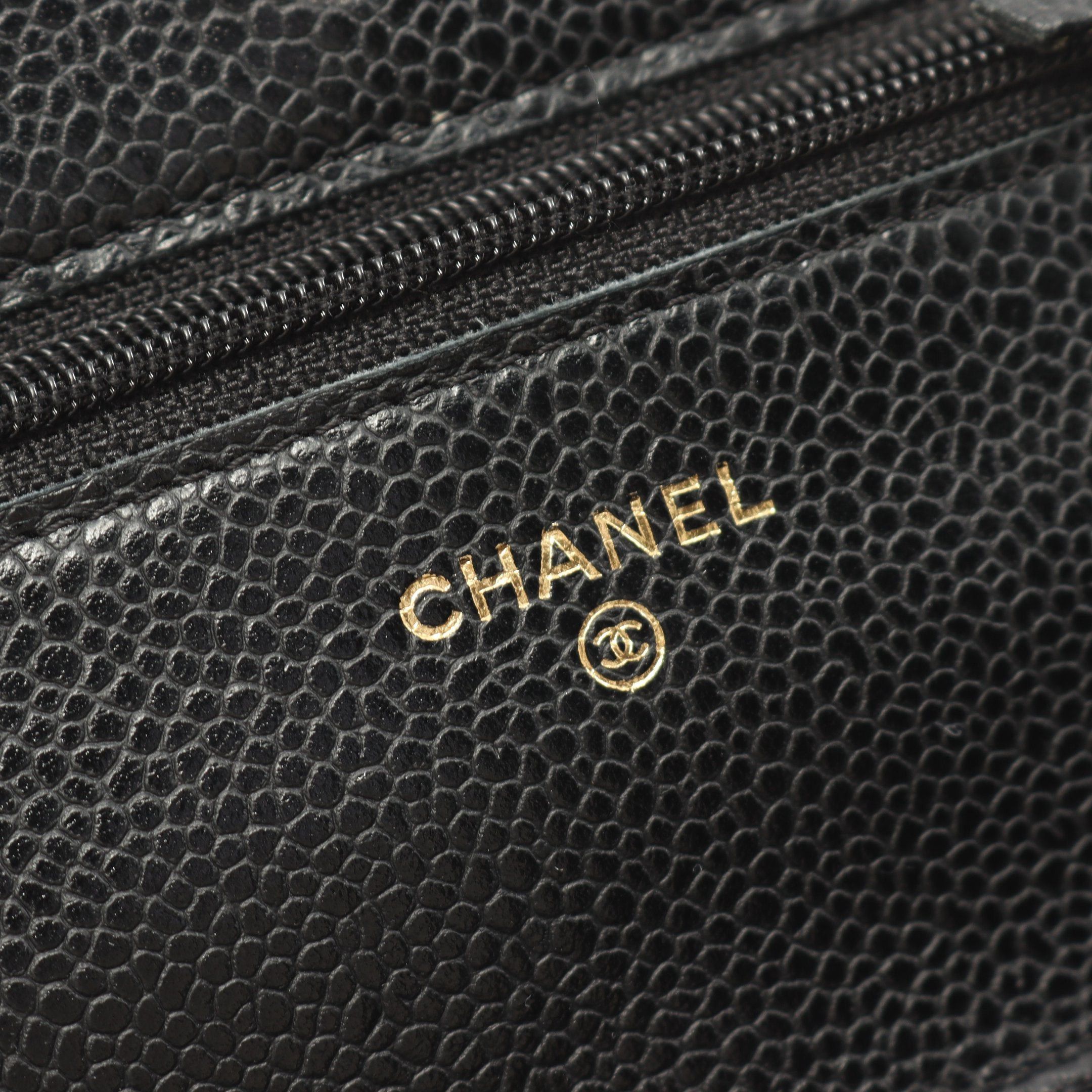 Chanel Chanel Matelasse Chain Wallet Caviar Skin Black Gold Hardware Size ONE SIZE - 4 Thumbnail