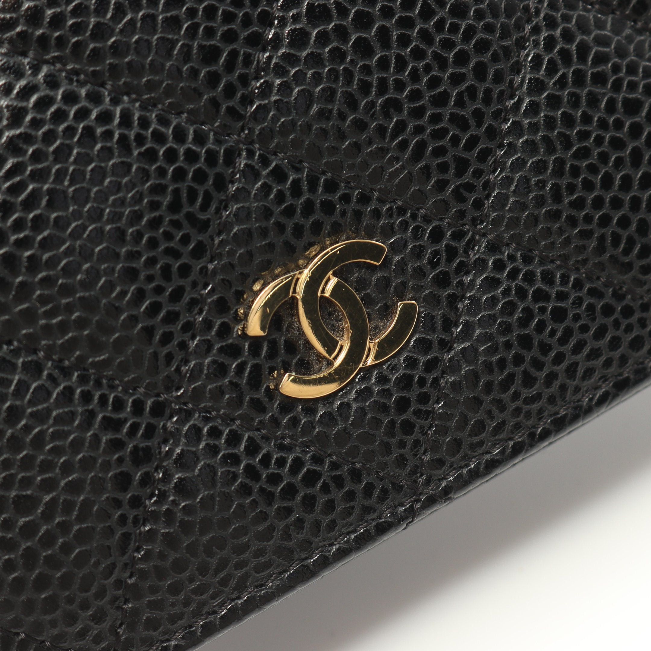 Chanel Chanel Matelasse Chain Wallet Caviar Skin Black Gold Hardware Size ONE SIZE - 9 Thumbnail