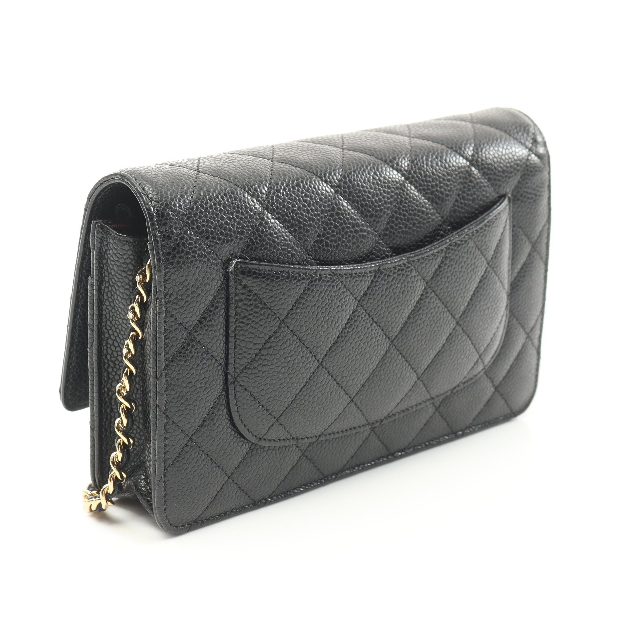 Chanel Chanel Matelasse Chain Wallet Caviar Skin Black Gold Hardware Size ONE SIZE - 2 Thumbnail