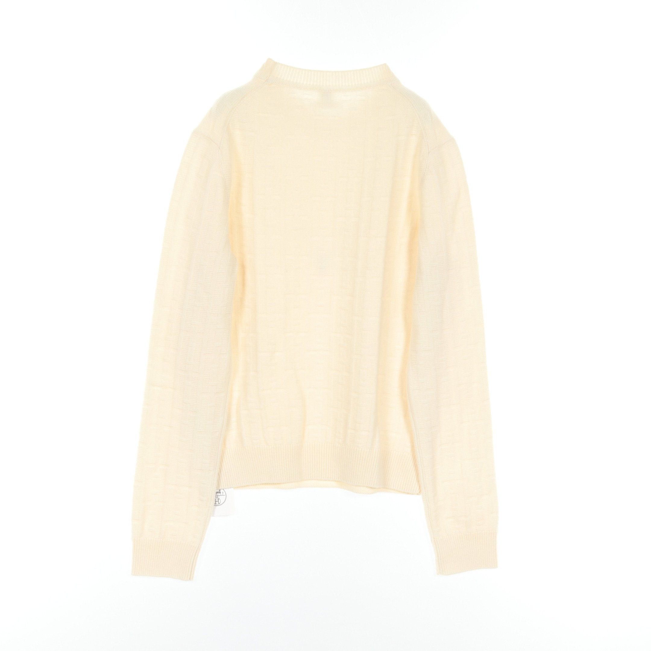Hermes Hermes H Pattern Sweater Knit Crew Neck Wool Off White Size ONE SIZE - 2 Thumbnail