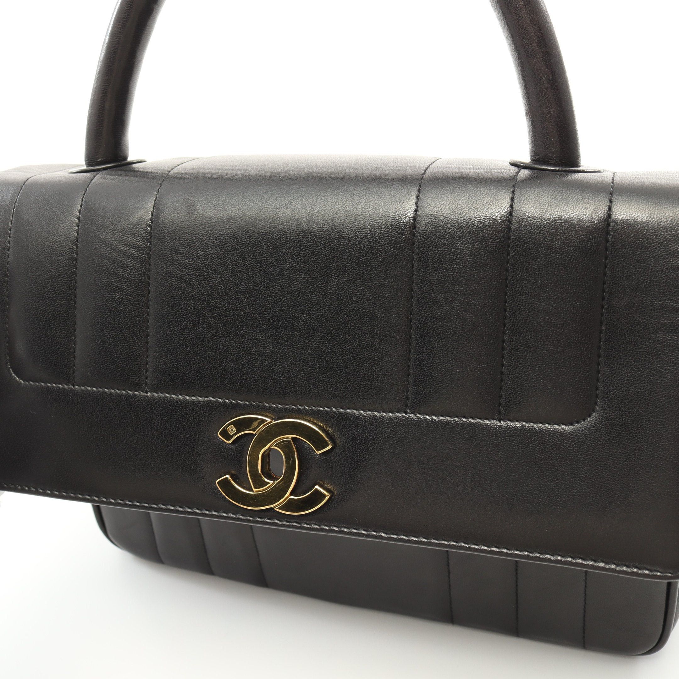 Chanel Chanel Mademoiselle Handbag Lambskin Black Gold Hardware Size ONE SIZE - 7 Thumbnail