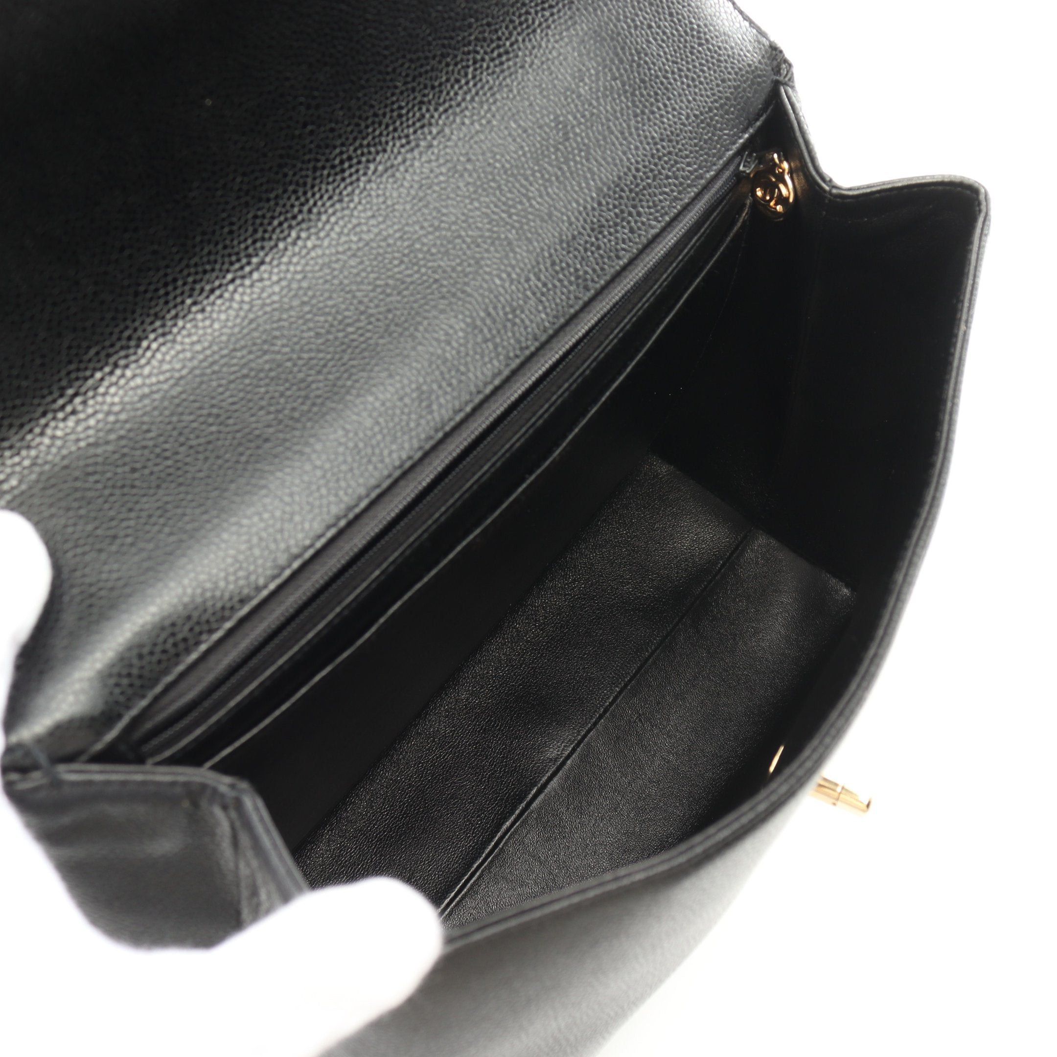 Chanel Chanel Coco Mark Handbag Caviar Skin Black Gold Hardware Size ONE SIZE - 3 Thumbnail