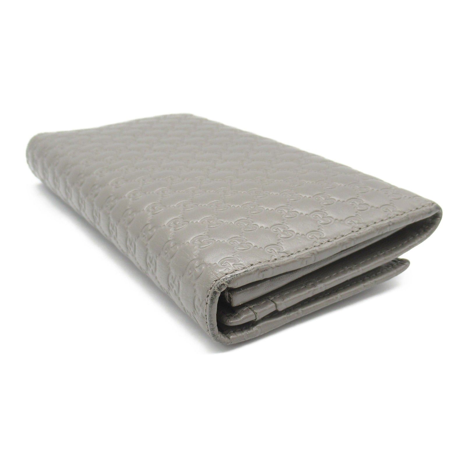 Gucci Gucci Micro Gg Guccissima Zip Long Wallet Bi-Fold Leather Gray Size ONE SIZE - 4 Thumbnail