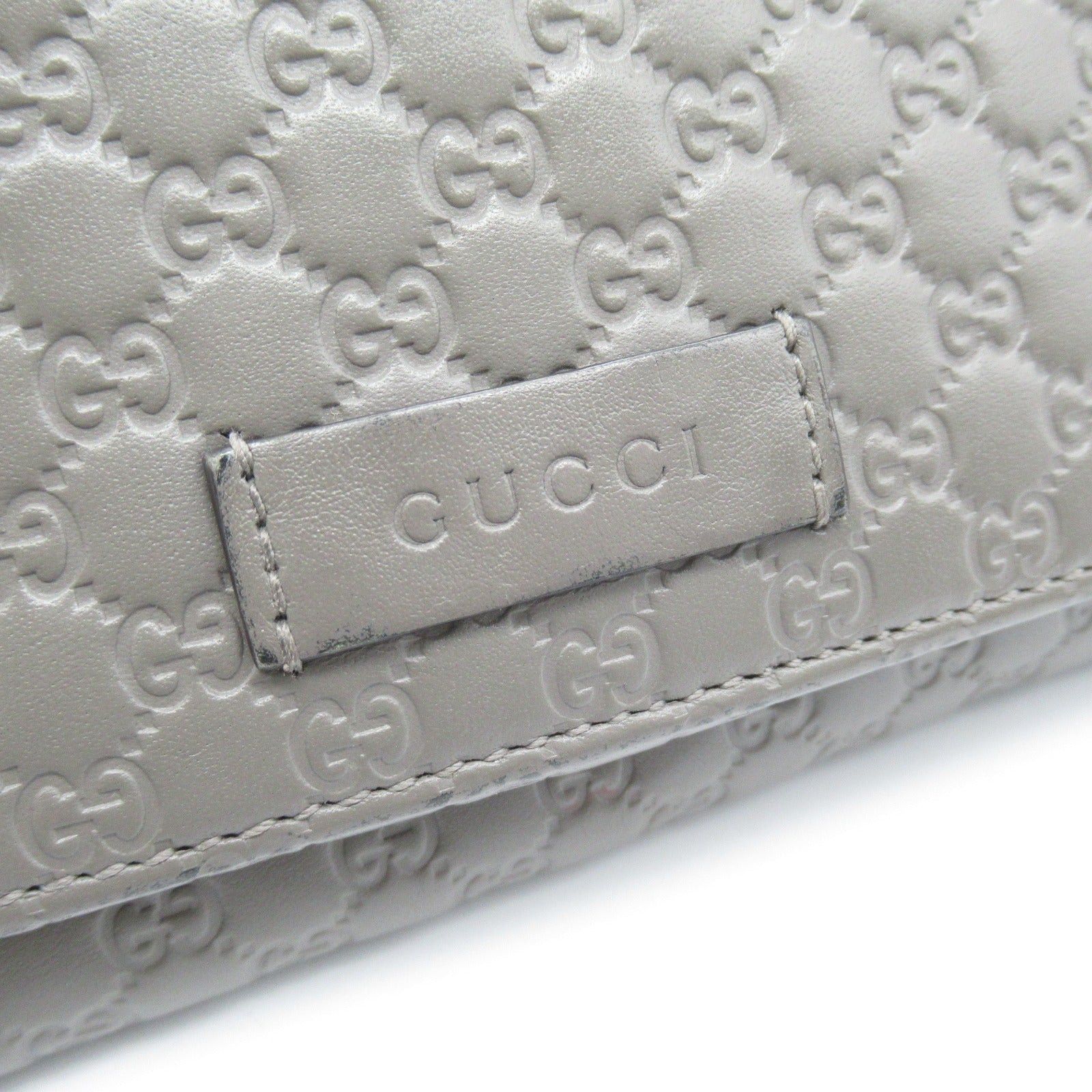 Gucci Gucci Micro Gg Guccissima Zip Long Wallet Bi-Fold Leather Gray Size ONE SIZE - 9 Thumbnail