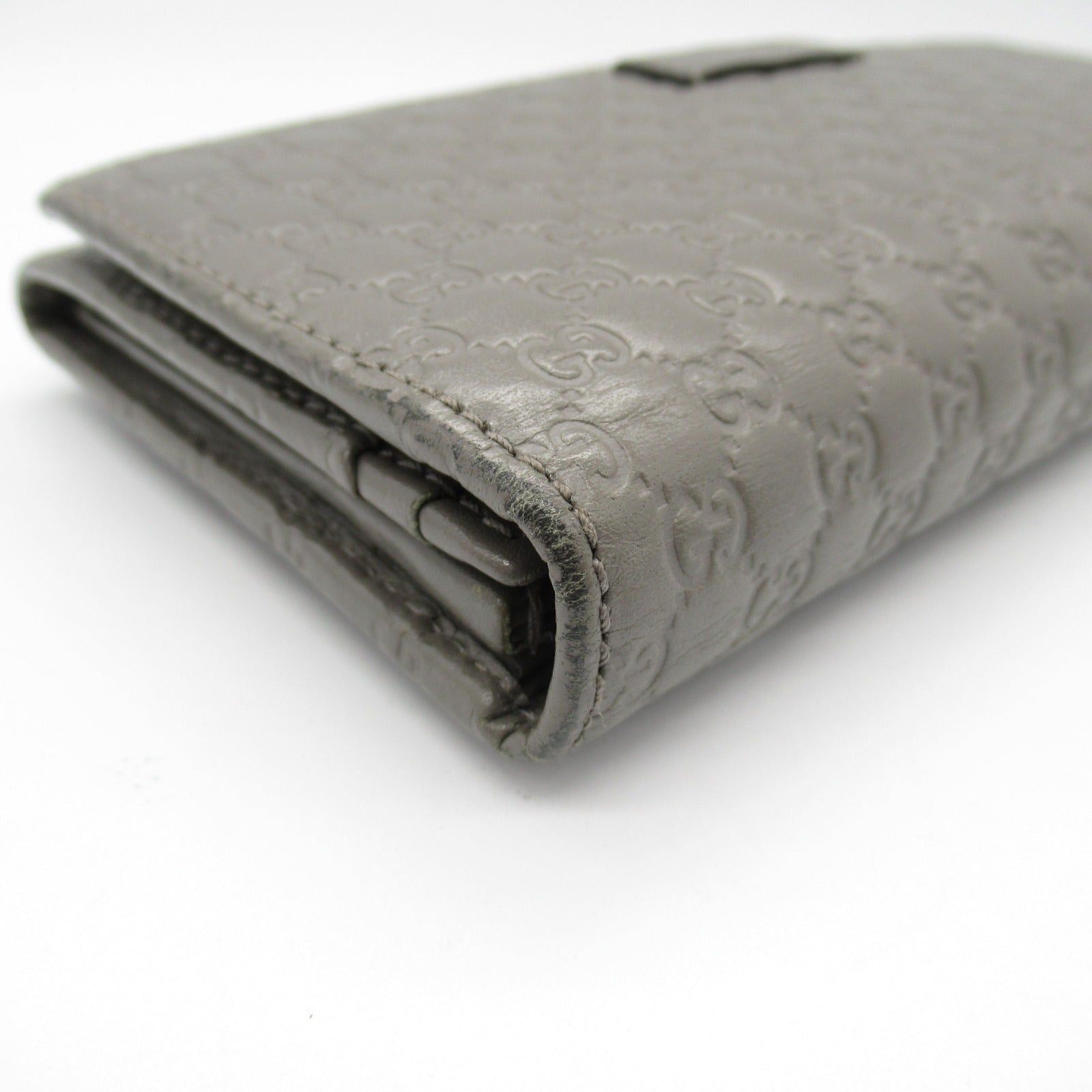 Gucci Gucci Micro Gg Guccissima Zip Long Wallet Bi-Fold Leather Gray Size ONE SIZE - 12 Thumbnail