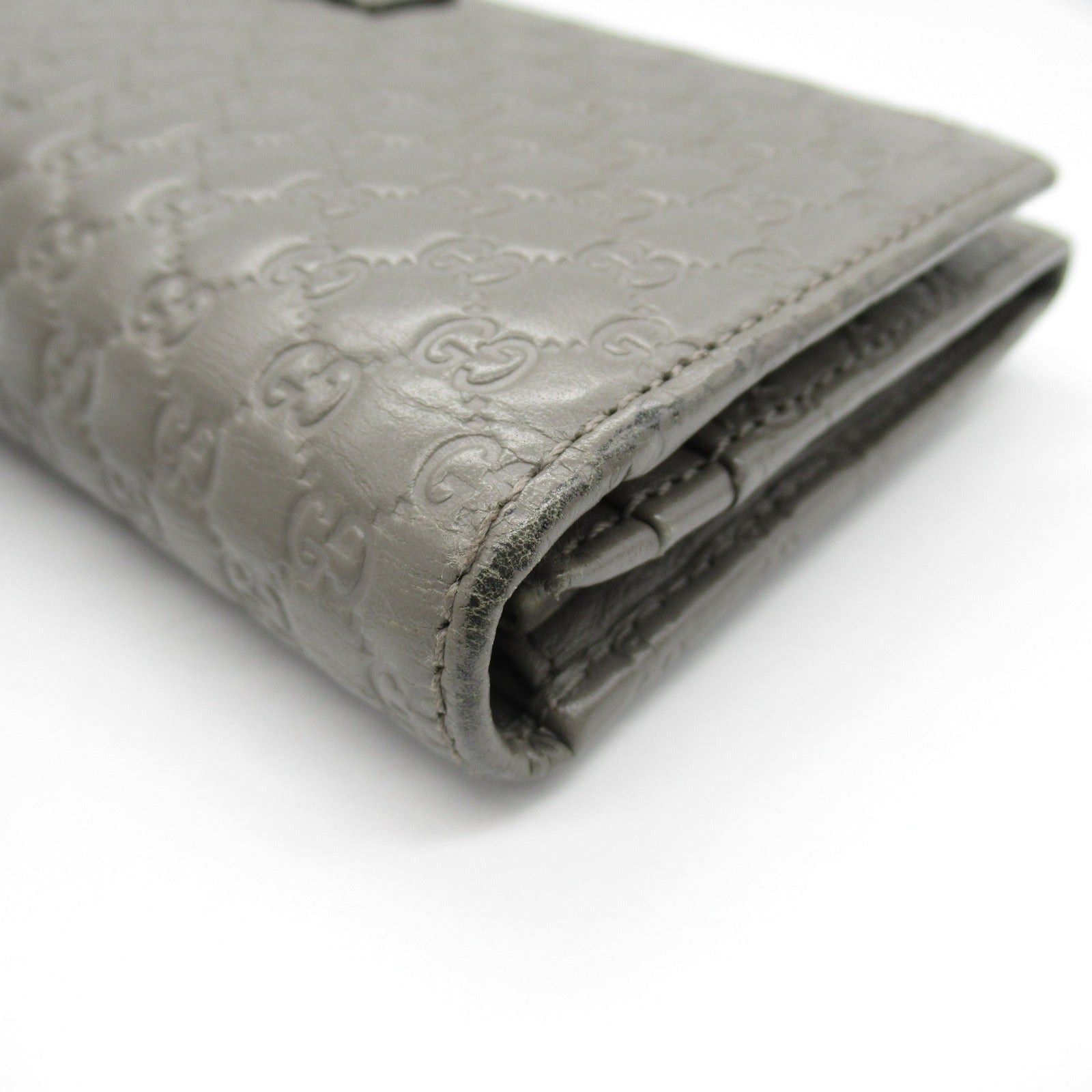 Gucci Gucci Micro Gg Guccissima Zip Long Wallet Bi-Fold Leather Gray Size ONE SIZE - 13 Thumbnail