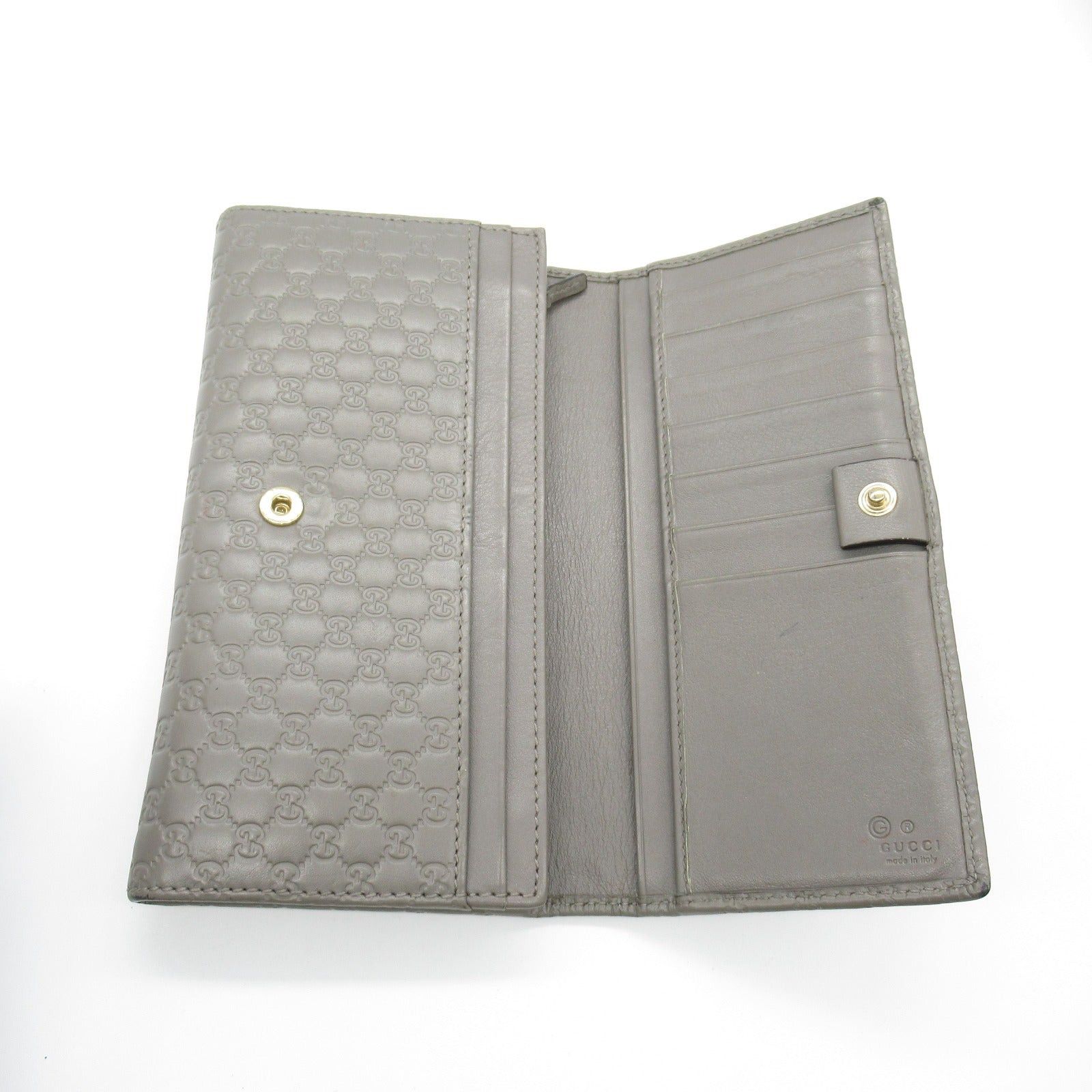 Gucci Gucci Micro Gg Guccissima Zip Long Wallet Bi-Fold Leather Gray Size ONE SIZE - 5 Thumbnail