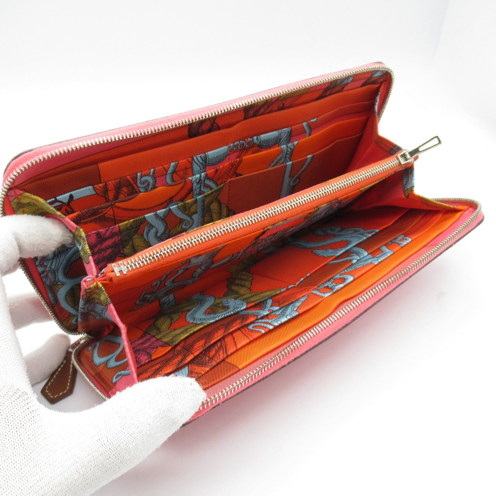 Hermes Hermes Azap Silk In Long Rose Azalea Round Zipper Wallet Leather Veau Epsom Pink Silver Hardware X Stamp Size ONE SIZE - 5 Thumbnail