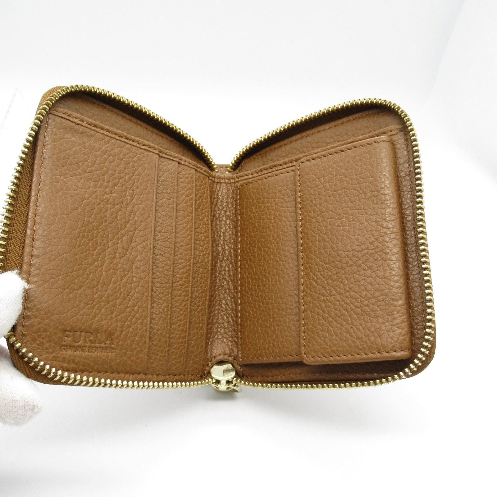 Furla Furla Round Wallet Zipper Leather Brown Size ONE SIZE - 5 Thumbnail