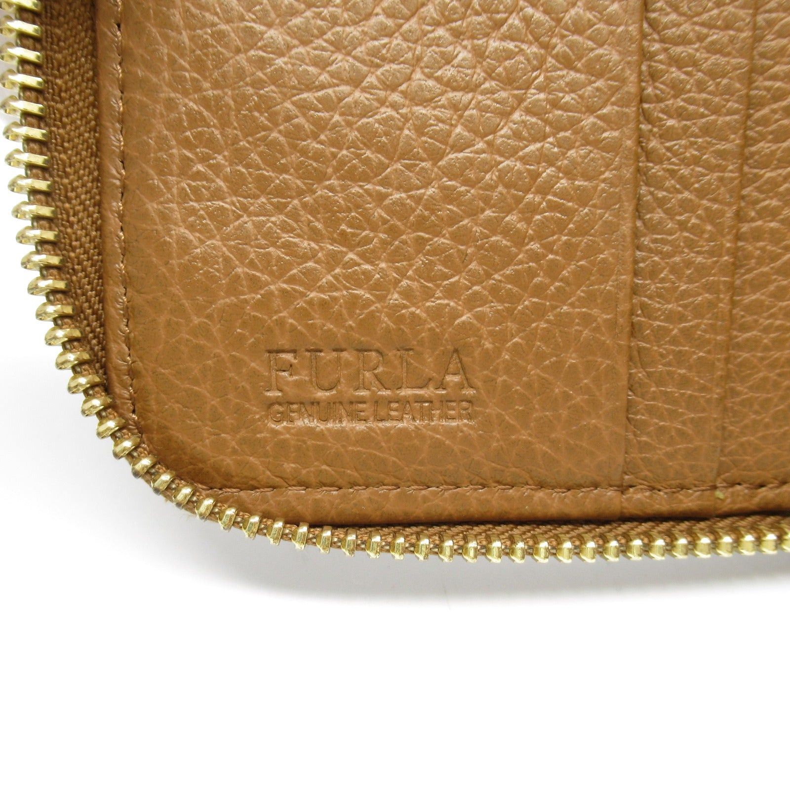 Furla Furla Round Wallet Zipper Leather Brown Size ONE SIZE - 6 Thumbnail