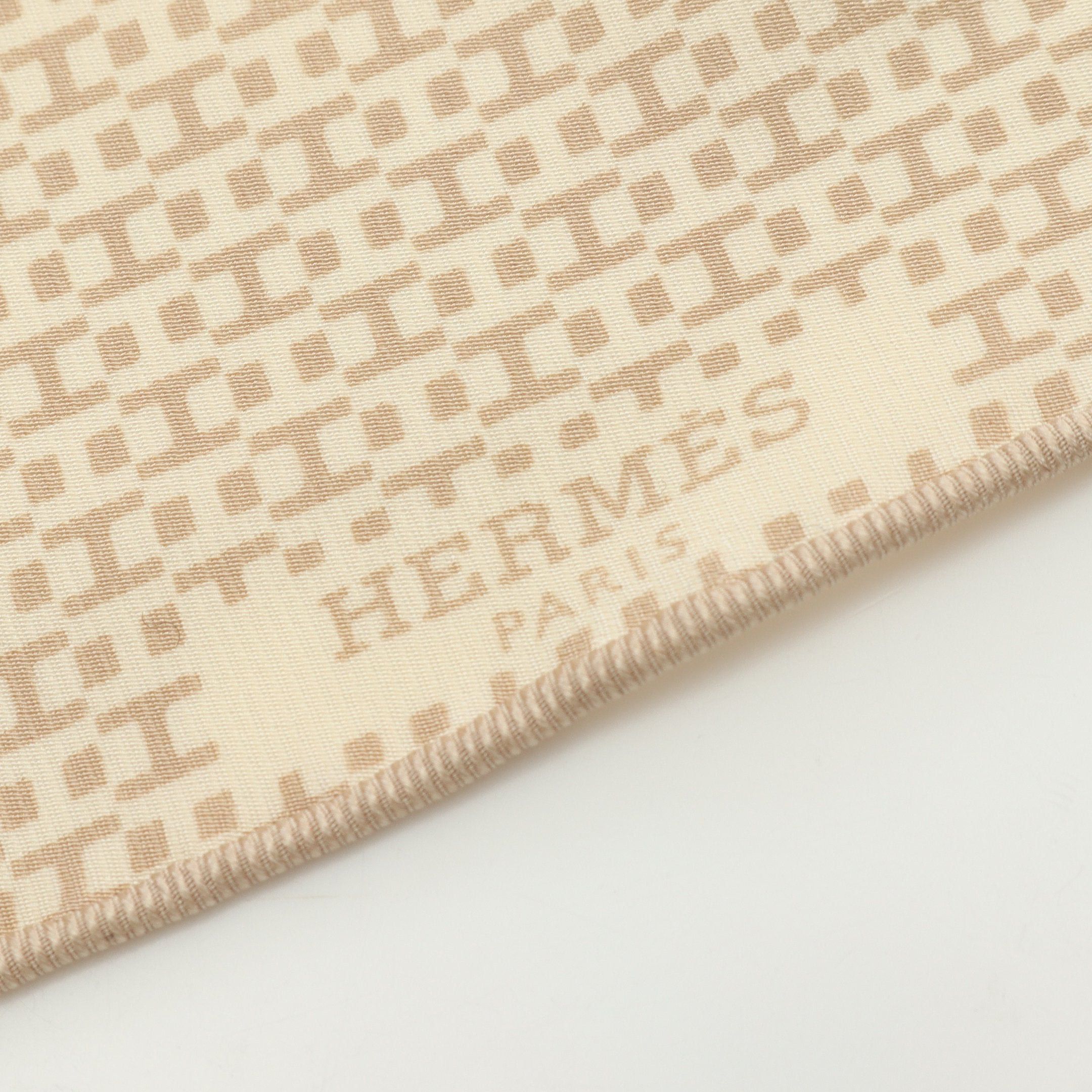 Hermes Hermes Losange Scarf Silk Beige Size ONE SIZE - 2 Thumbnail