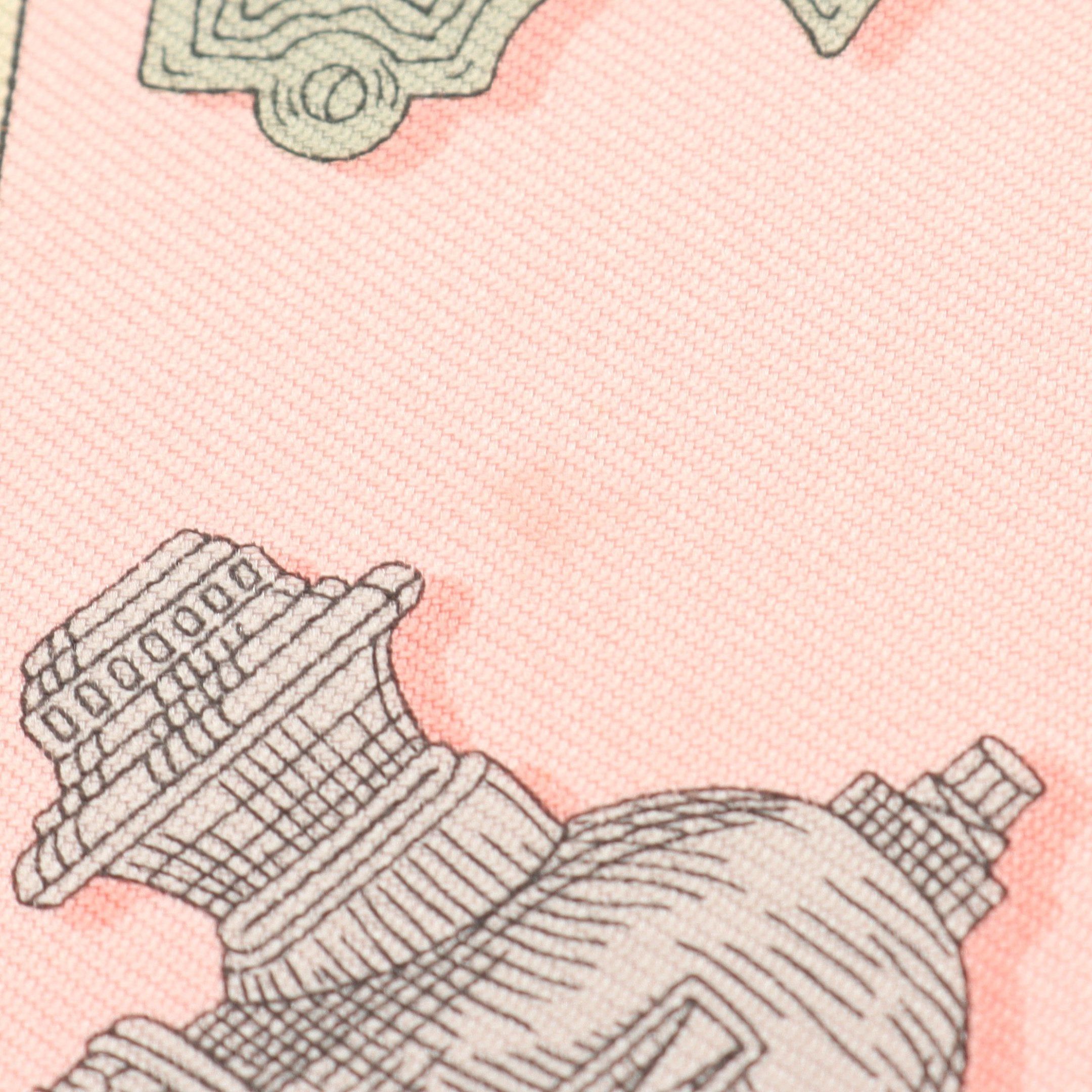 Hermes Hermes Petit Carres 45 Gavroche Merveilleuses Lanternes Scarf Silk Pink Multicolor Size ONE SIZE - 4 Thumbnail