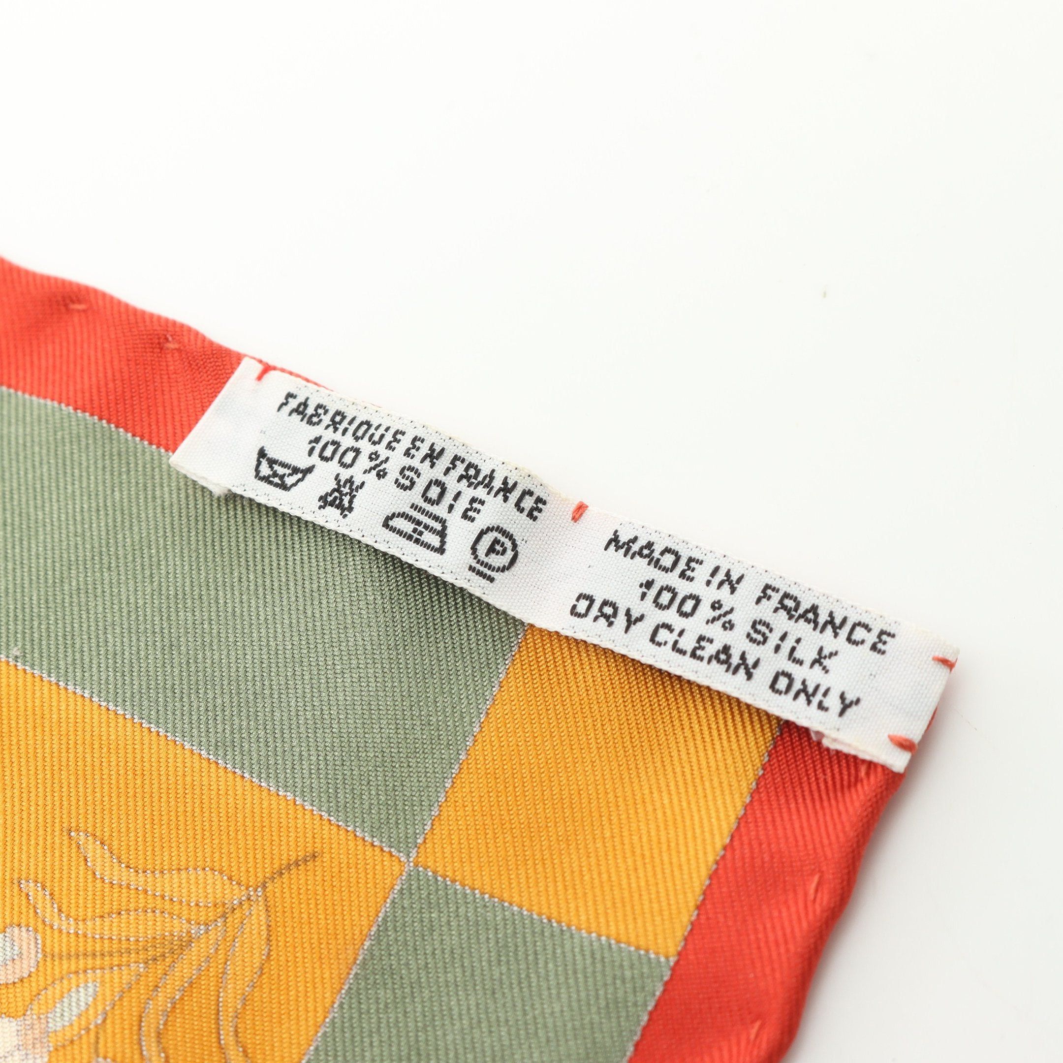 Hermes Hermes Carres 90 Fantaisies Indiennes Scarf Silk Orange Multicolor Size ONE SIZE - 3 Thumbnail