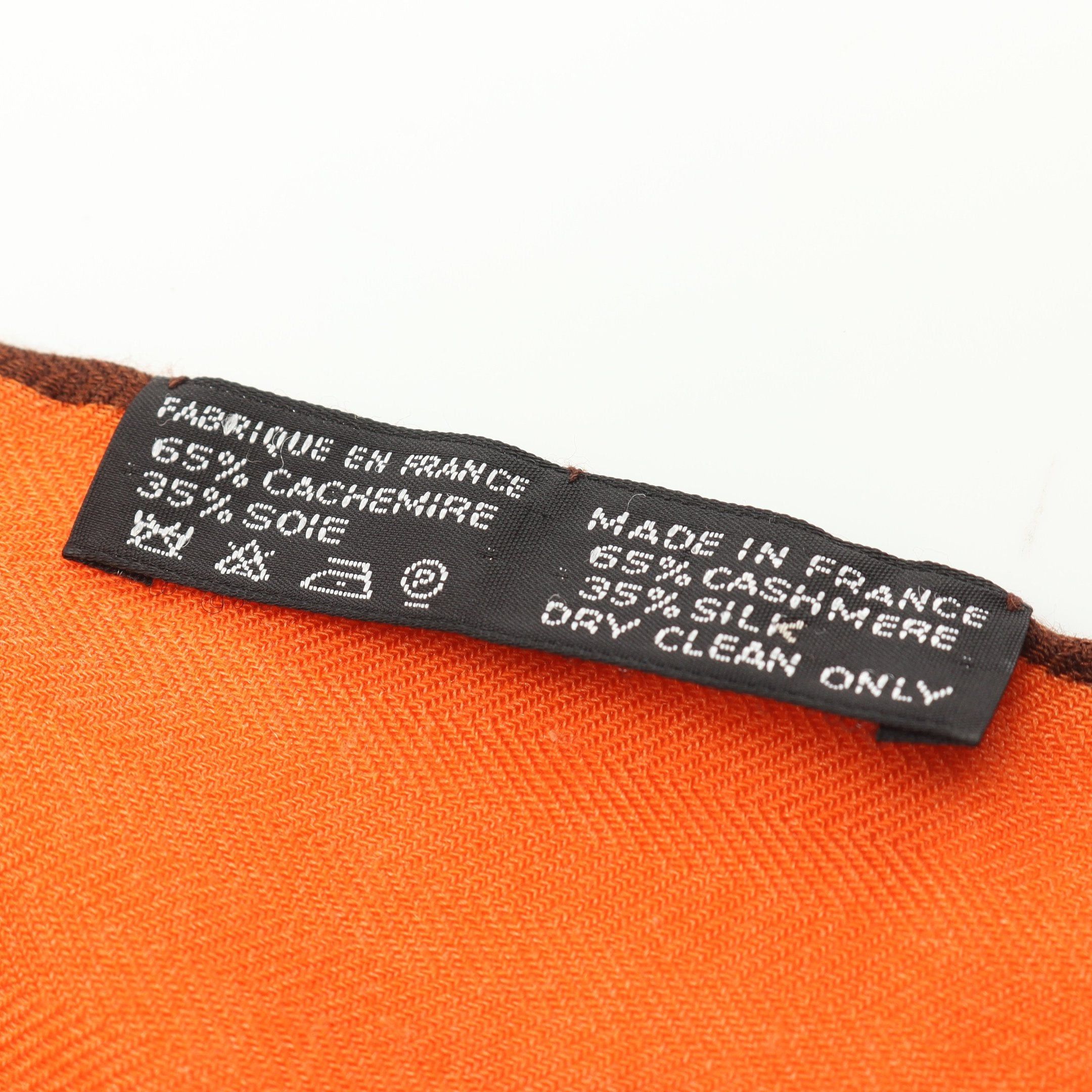 Hermes Hermes Brides Ds Gala Shawl Cashmere Silk Orange Multicolor Size ONE SIZE - 3 Thumbnail