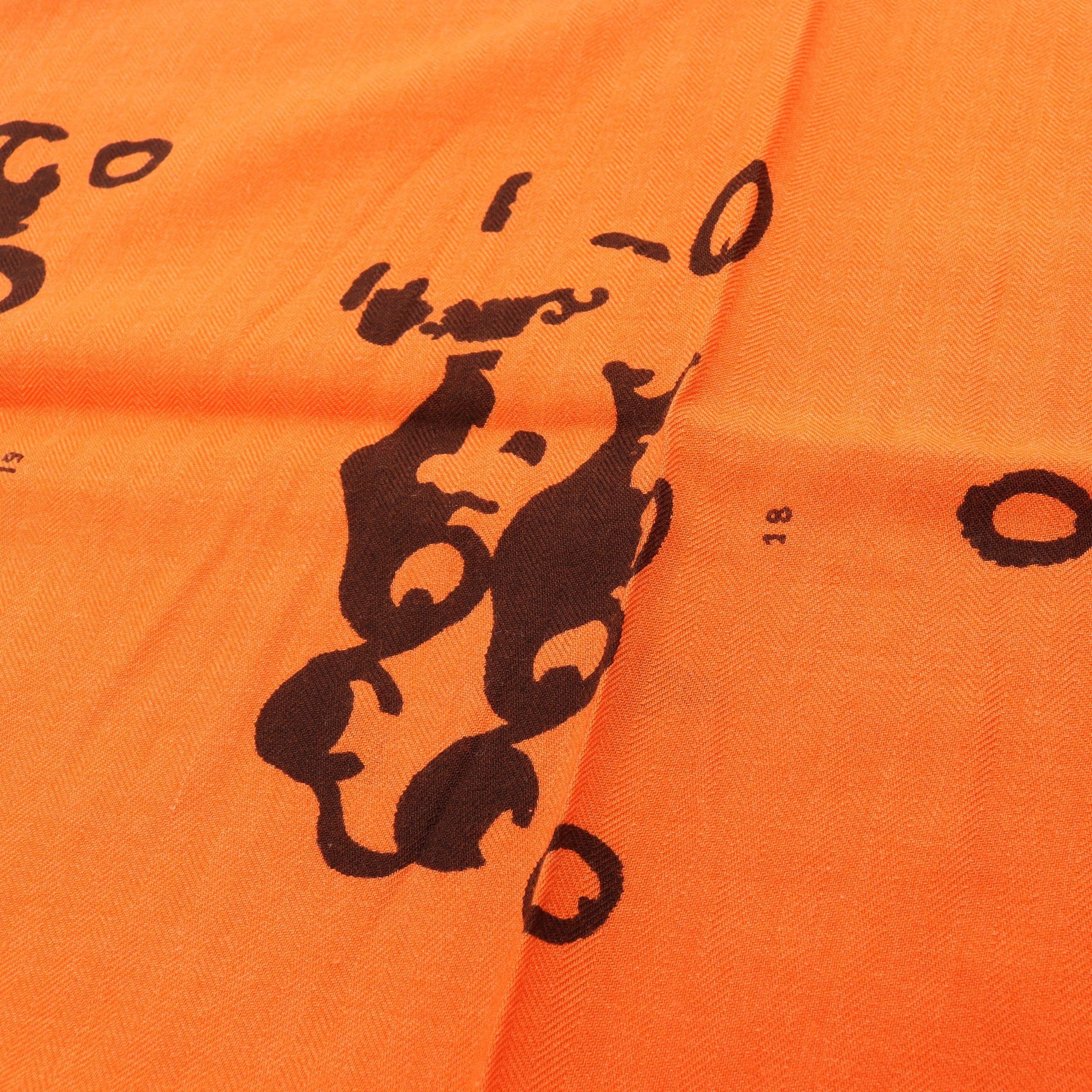 Hermes Hermes Brides Ds Gala Shawl Cashmere Silk Orange Multicolor Size ONE SIZE - 7 Thumbnail