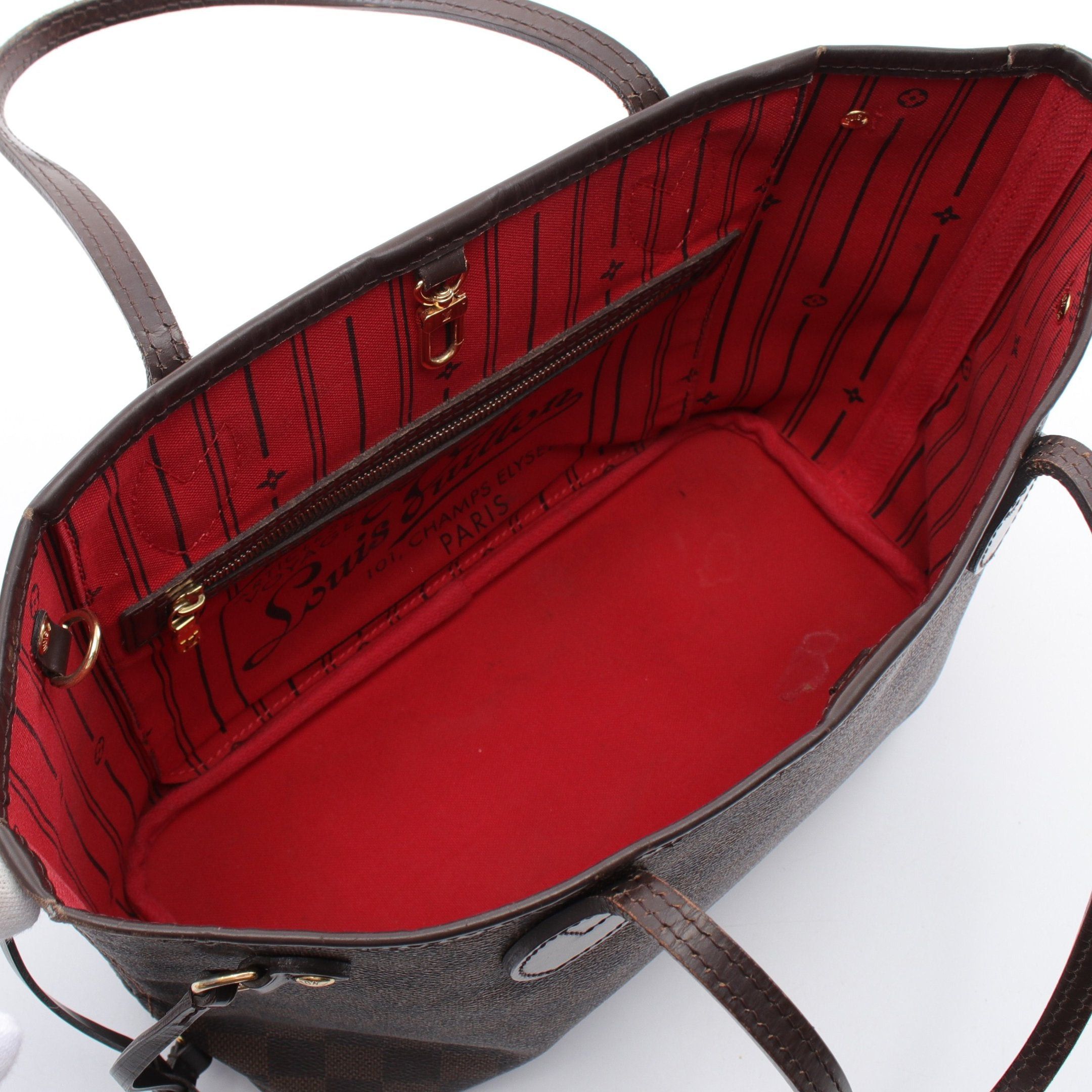 Louis Vuitton Louis Vuitton Neverfull Pm Damier Ebene Handbag Tote Bag Leather Brown Size ONE SIZE - 3 Thumbnail