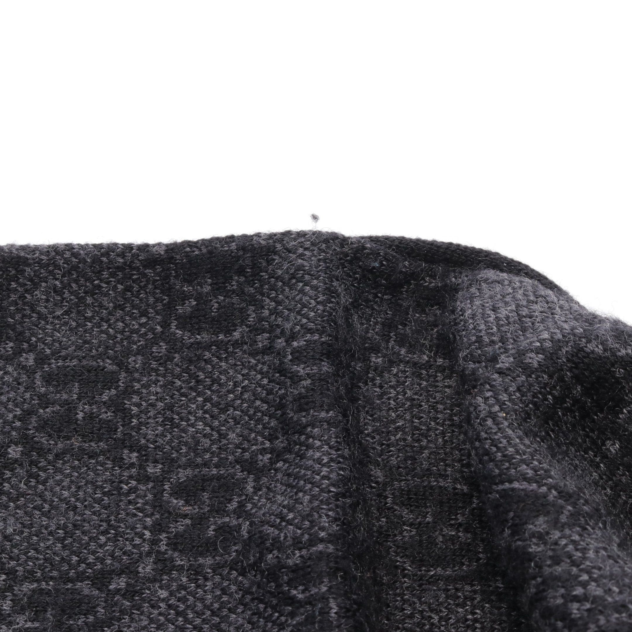 Gucci Gucci Gg Pattern Scarf Wool Black Gray Size ONE SIZE - 5 Thumbnail